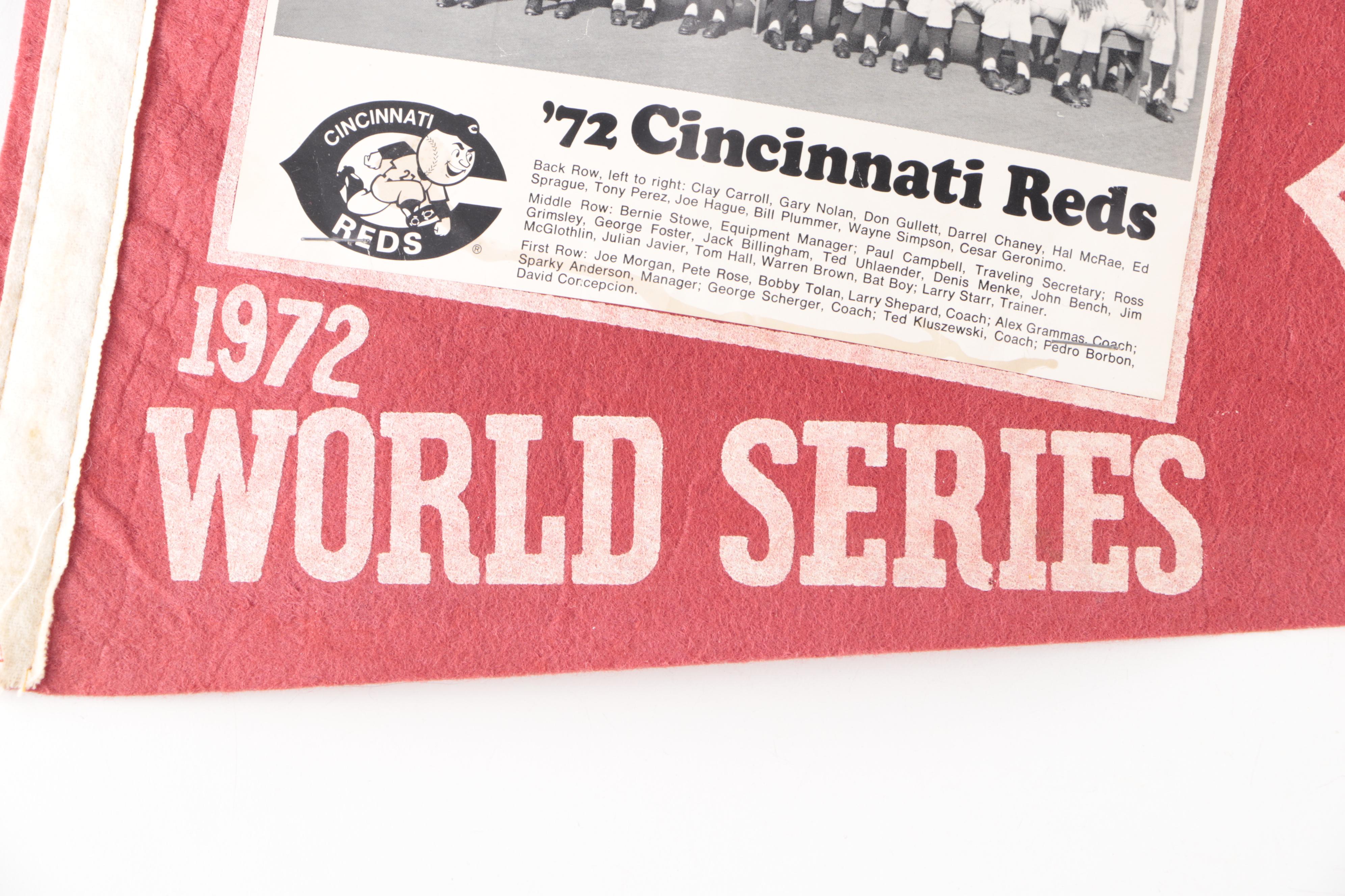 Vintage Cincinnati Reds Pennants, 1972–1976