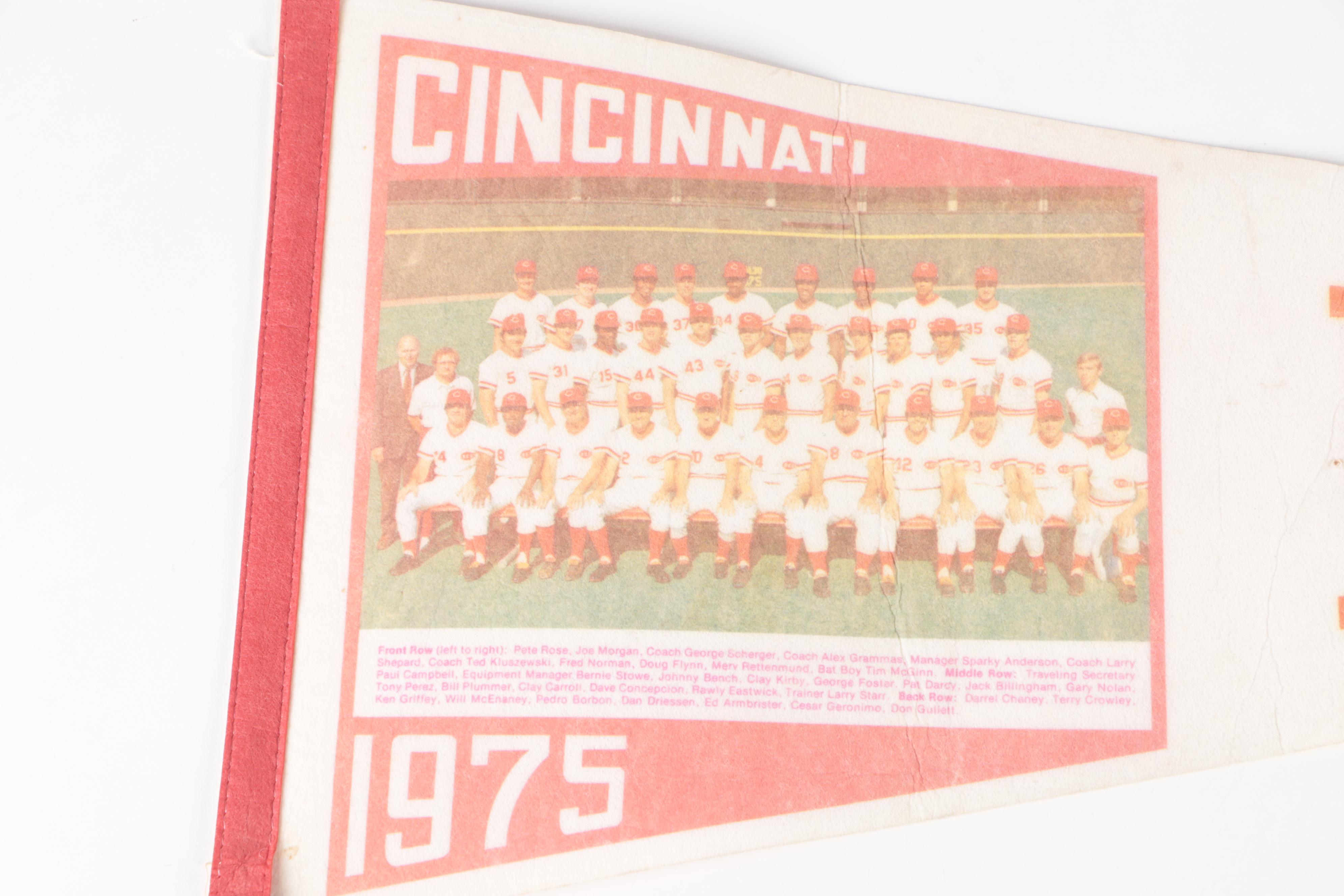 Vintage Cincinnati Reds Pennants, 1972–1976