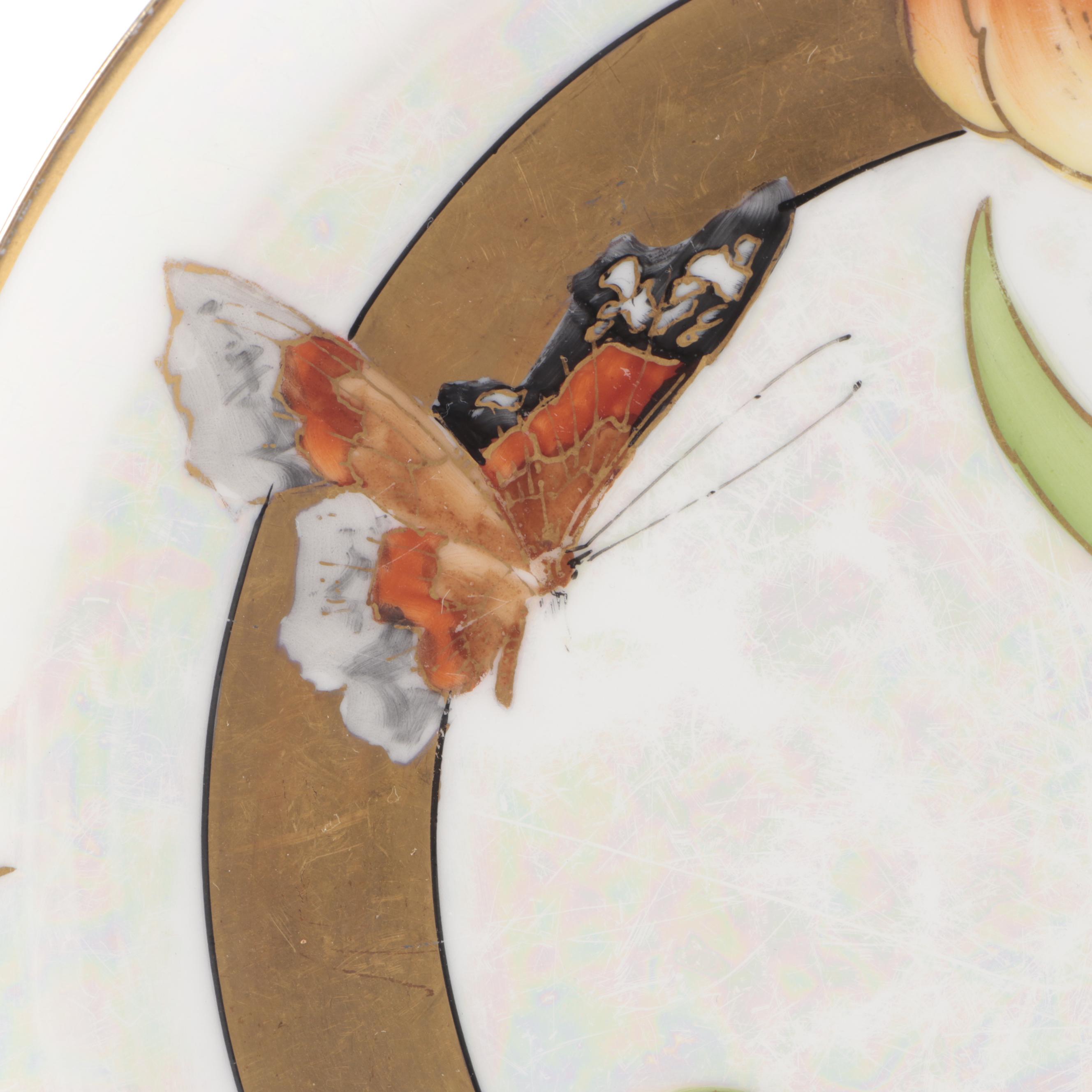 Julius Brauer Hand-Painted Lustreware Haviland Porcelain Cabinet Plate