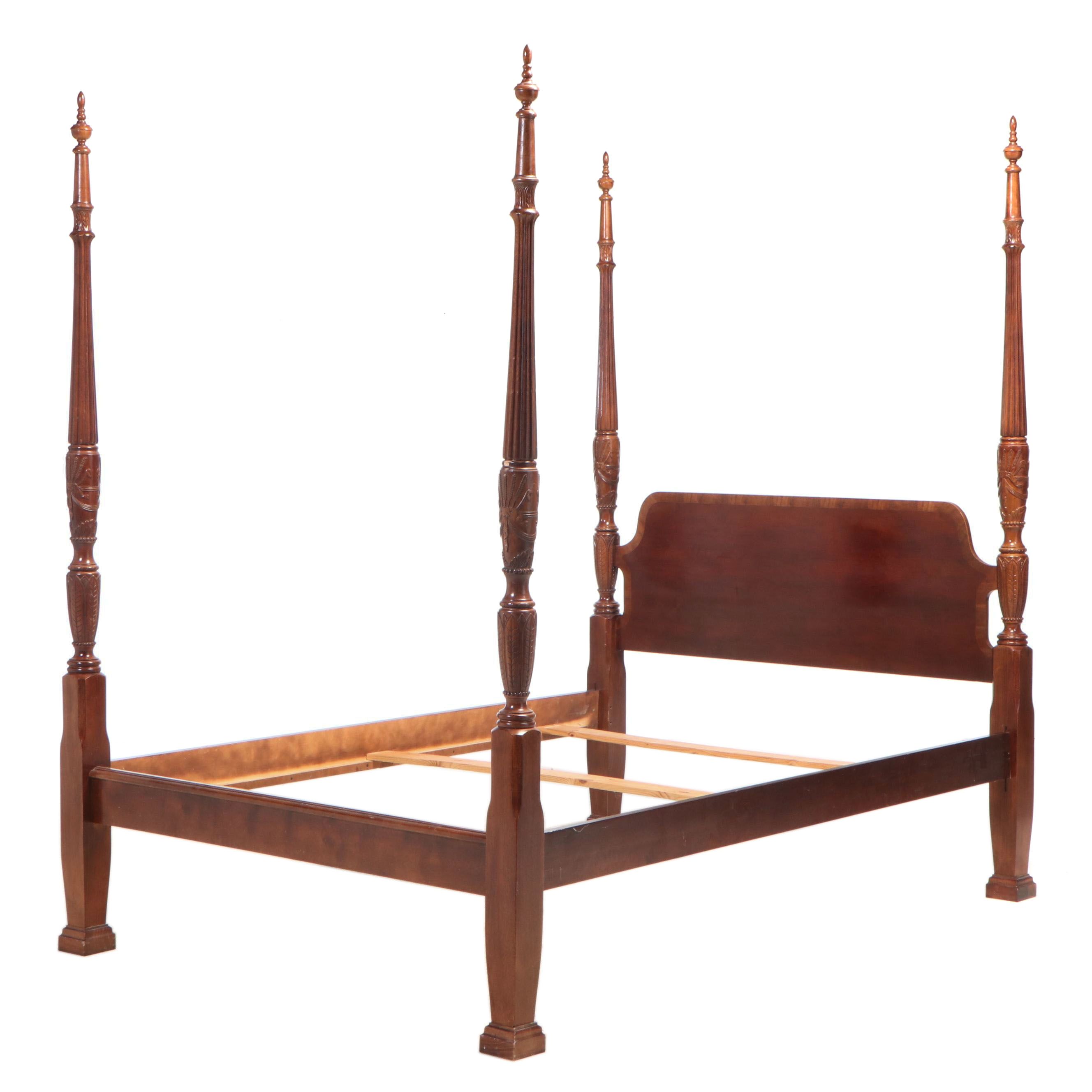 Federal Style Cherrywood and MahoganyCrossbanded Queen Size FourPost