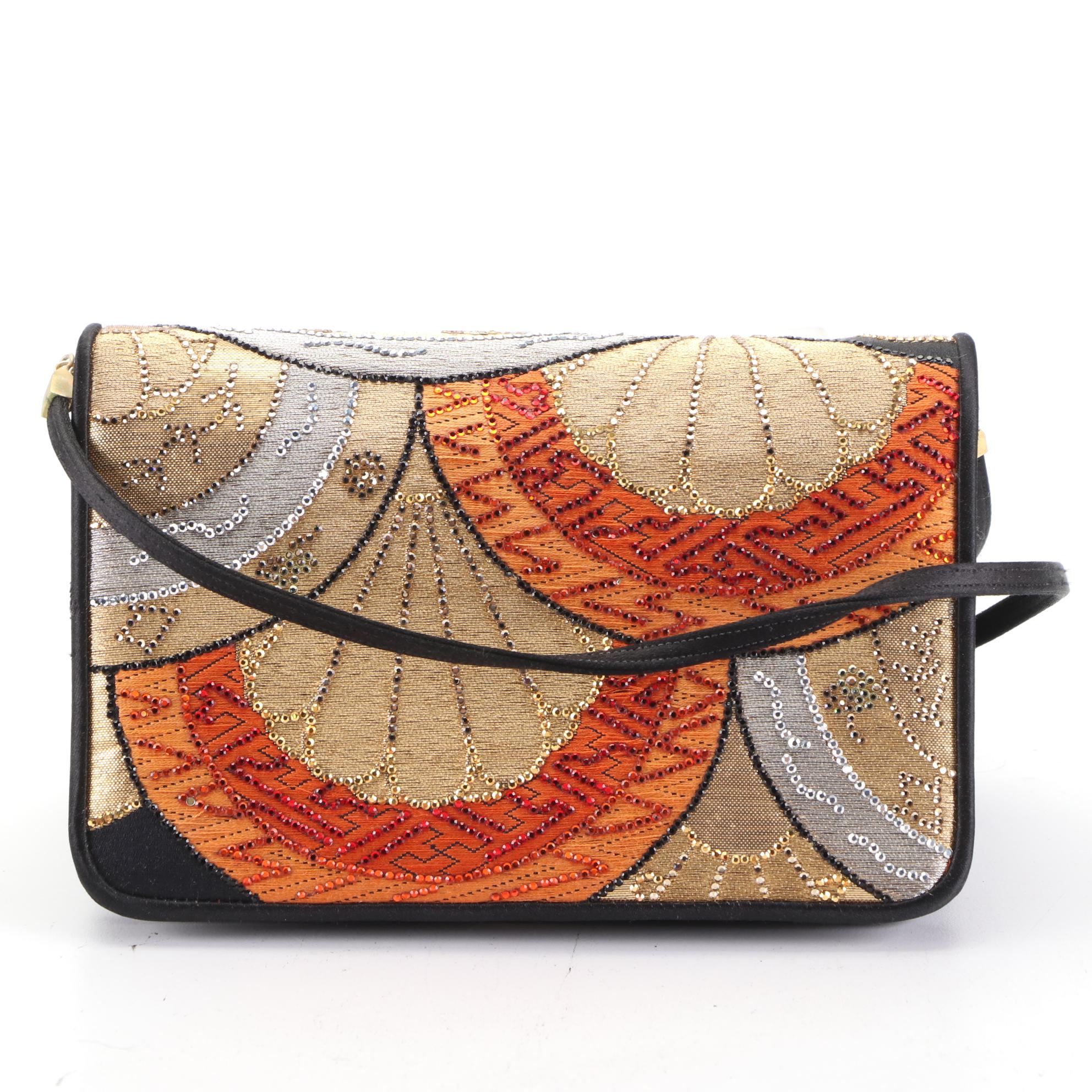 Vintage Judith Leiber Satin Clutch with Signed "The Artful Handbag" Book