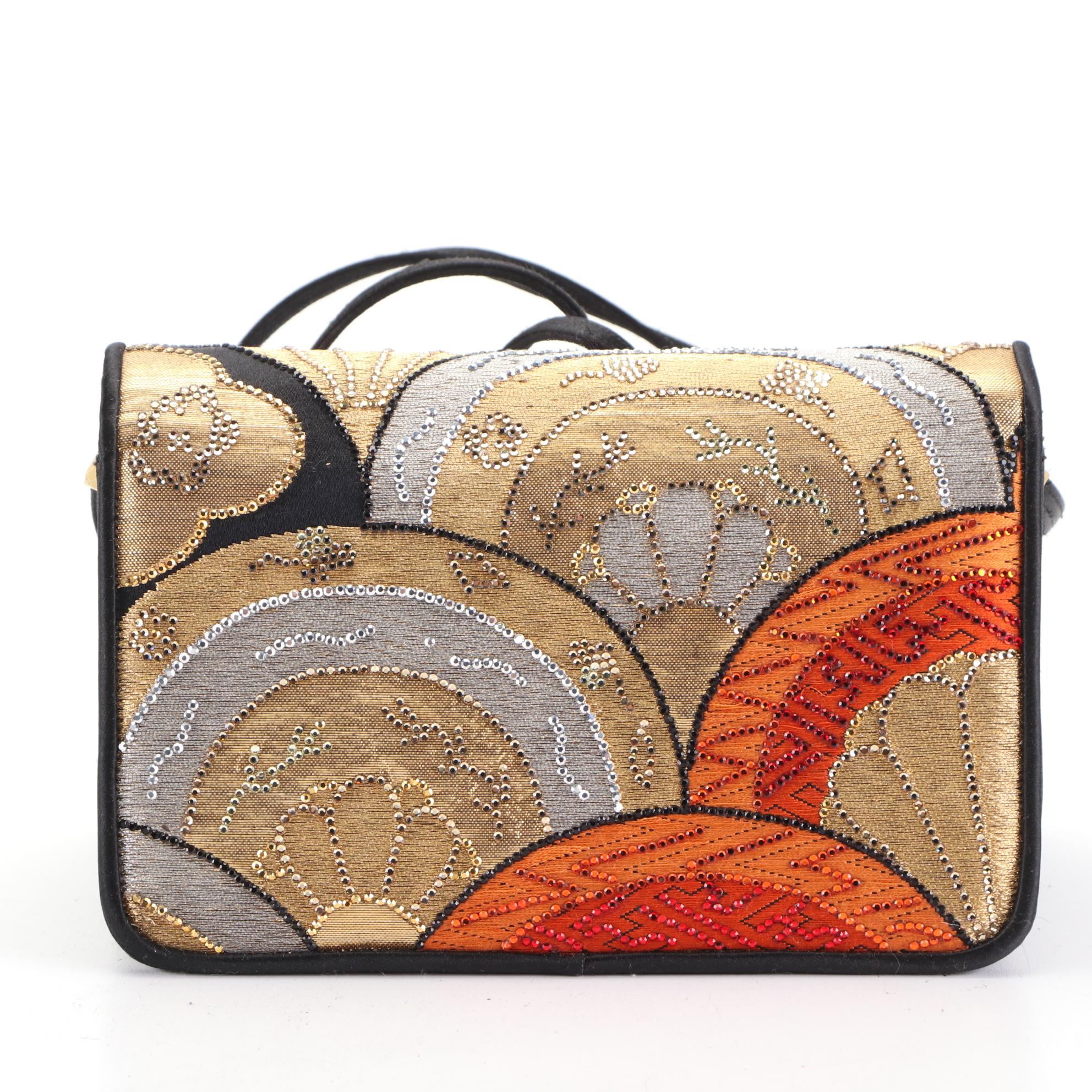 Vintage Judith Leiber Satin Clutch with Signed "The Artful Handbag" Book