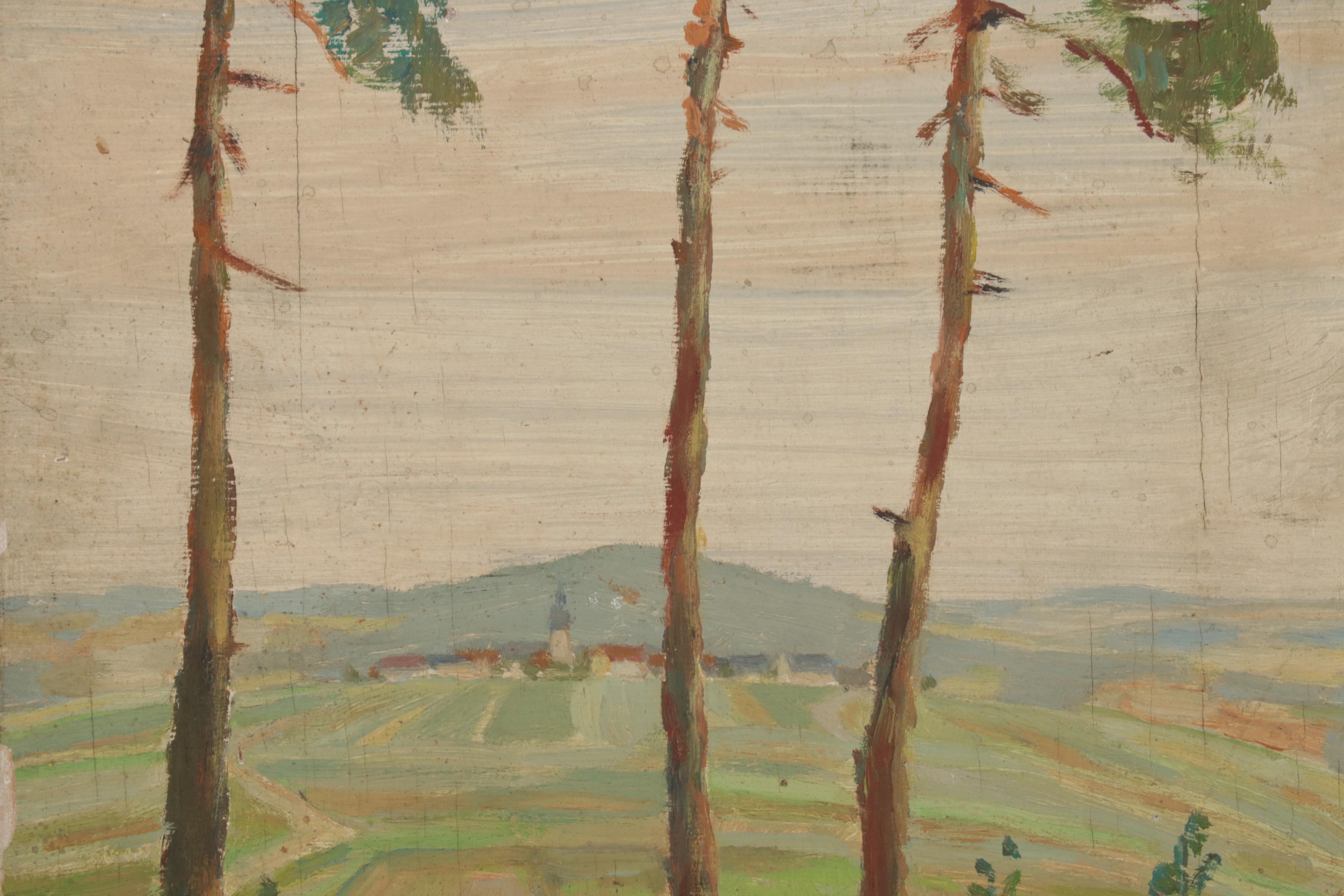 Landscape Oil Paintings of Bucolic Country Paths, Early-Mid 20th Century