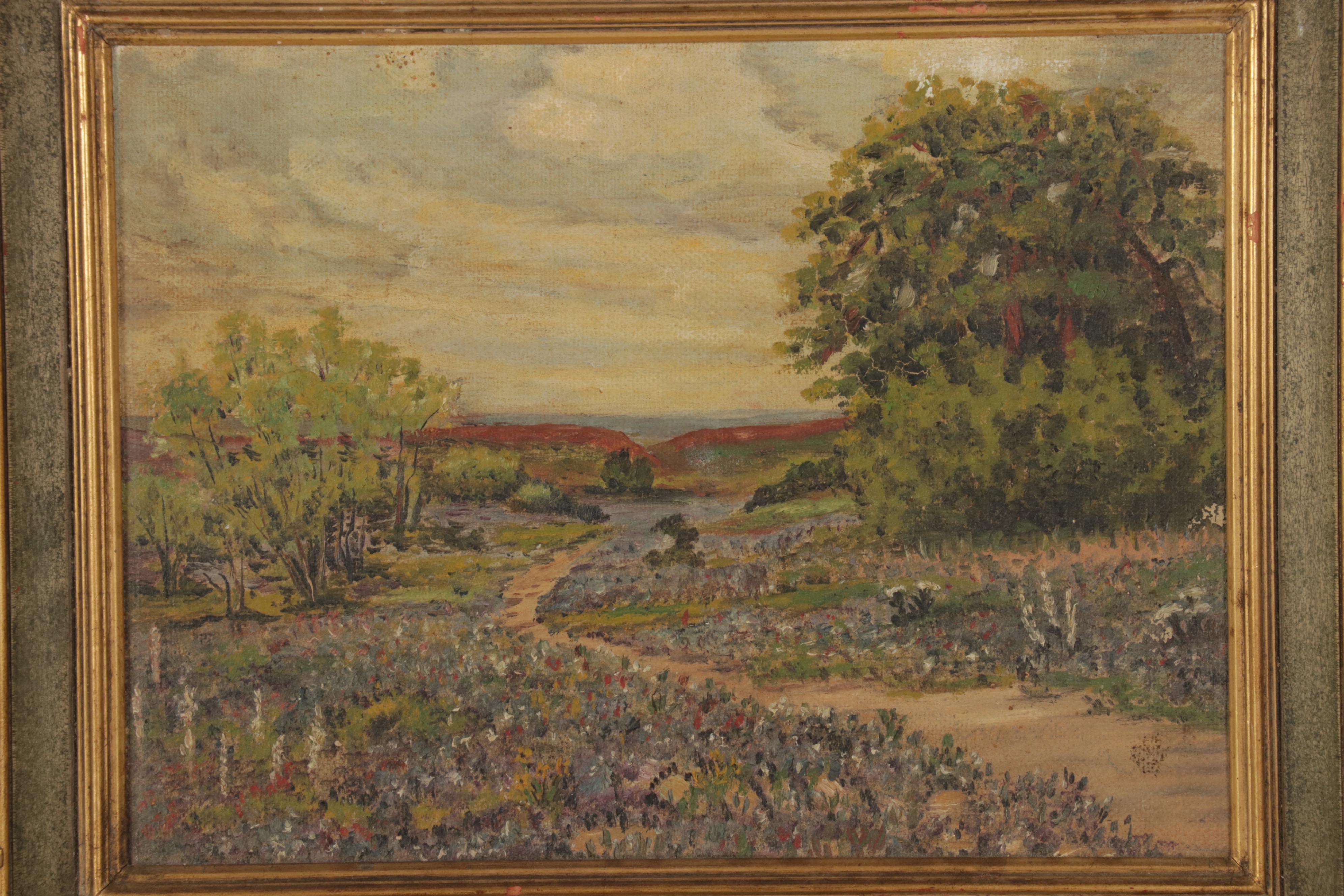 Landscape Oil Paintings of Bucolic Country Paths, Early-Mid 20th Century