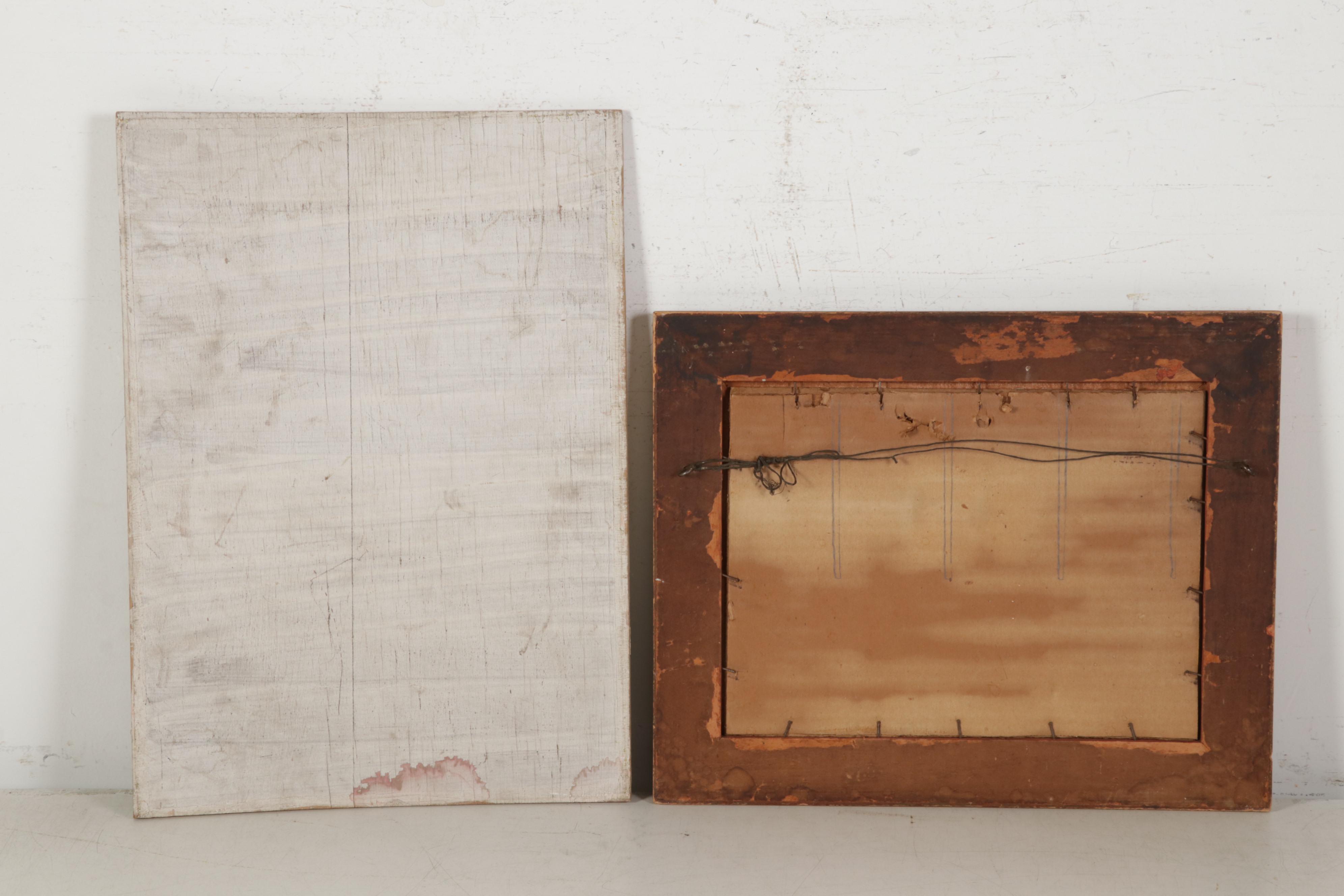 Landscape Oil Paintings of Bucolic Country Paths, Early-Mid 20th Century