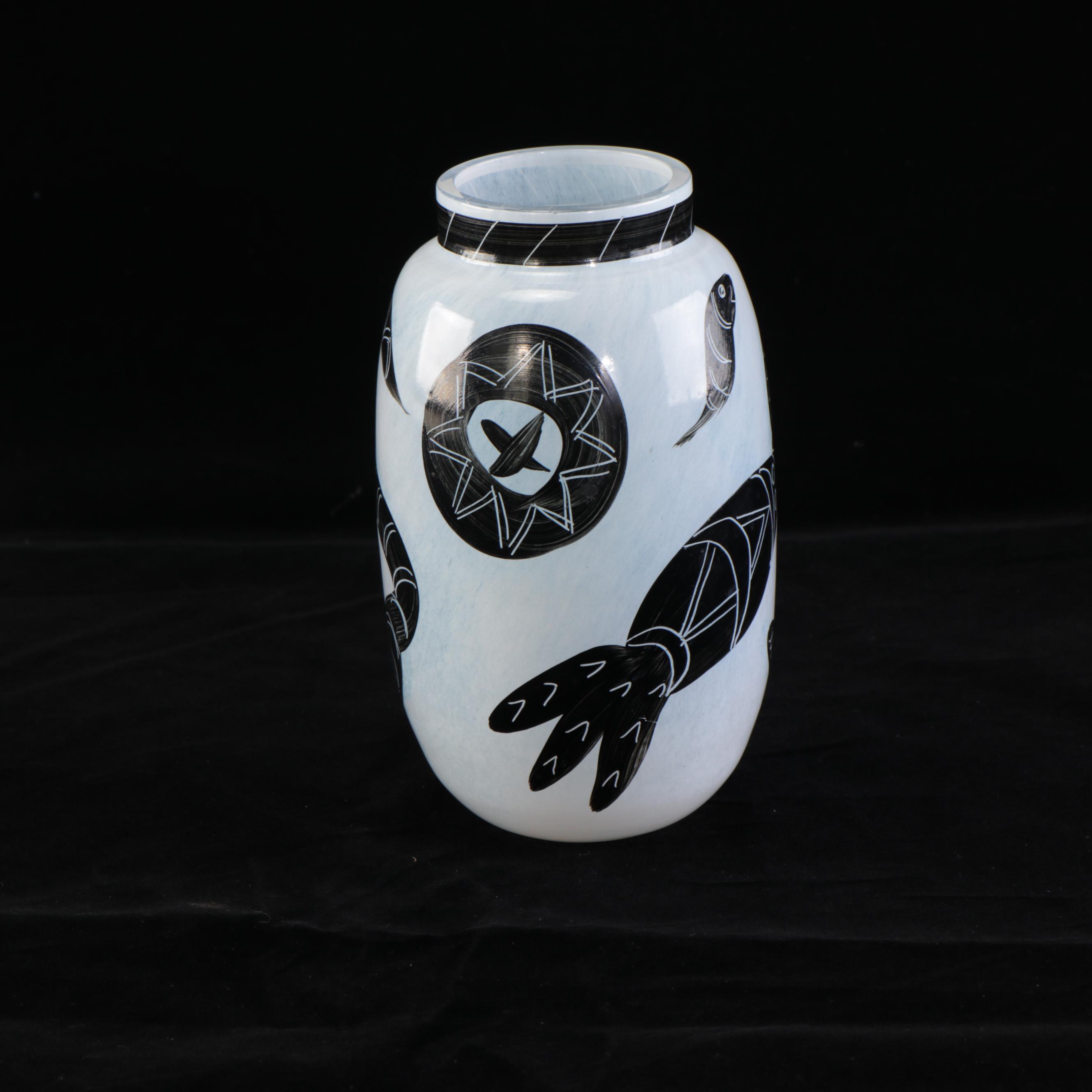 Kosta Boda Artist Collection "Caramba" Mouth Blown Glass Vase