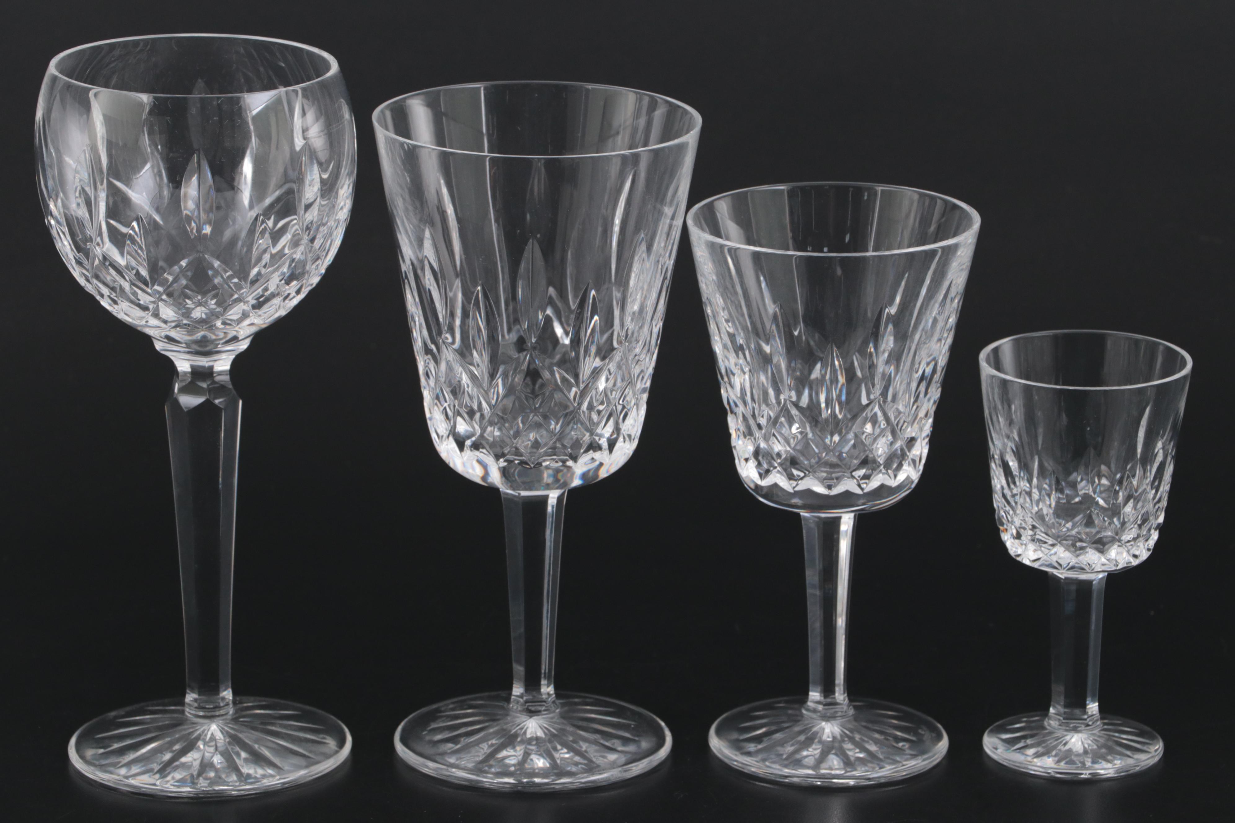 Waterford Crystal "Lismore" Glasses and Decanter with "Kylemore" Glasses