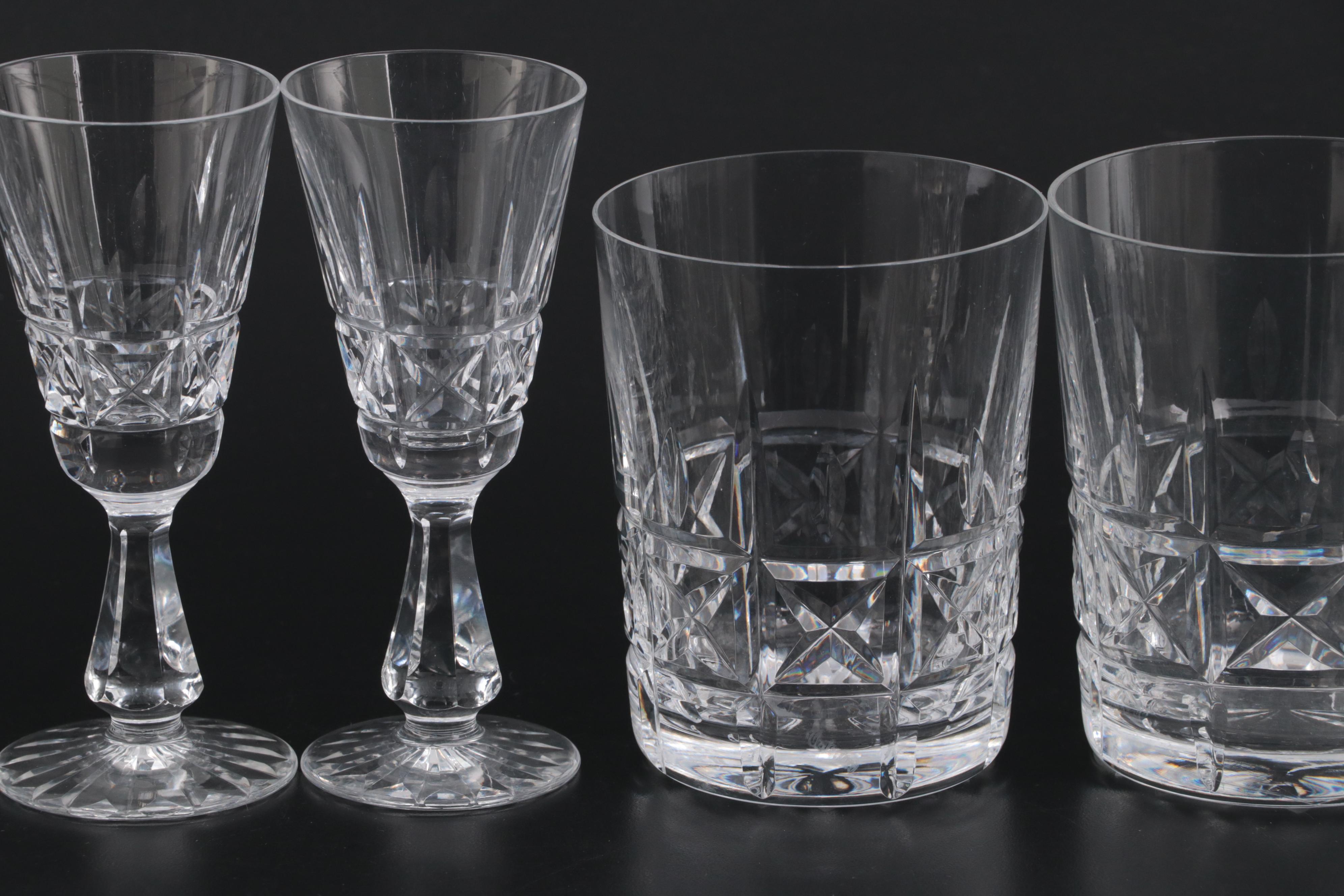 Waterford Crystal "Lismore" Glasses and Decanter with "Kylemore" Glasses
