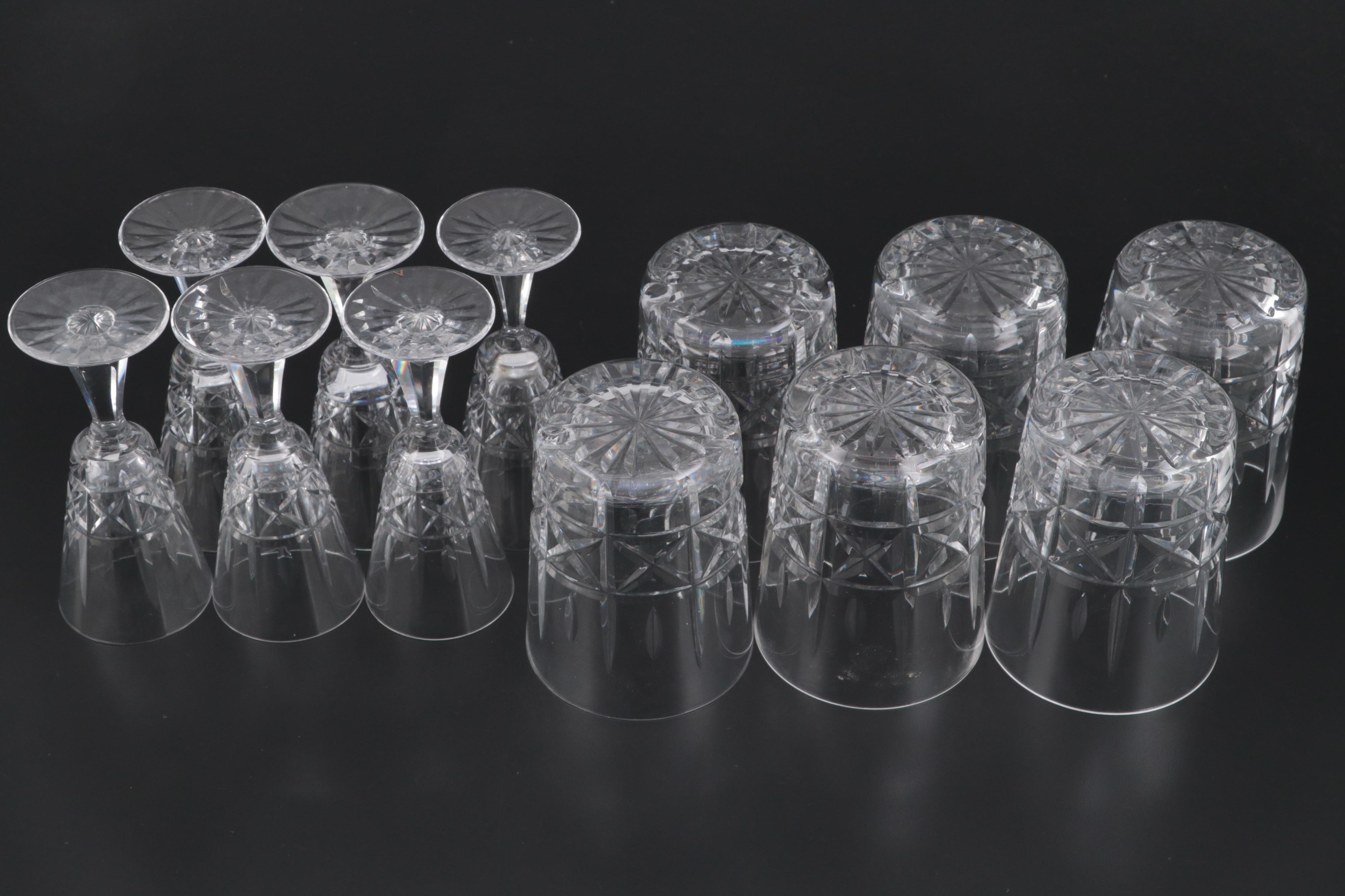 Waterford Crystal "Lismore" Glasses and Decanter with "Kylemore" Glasses