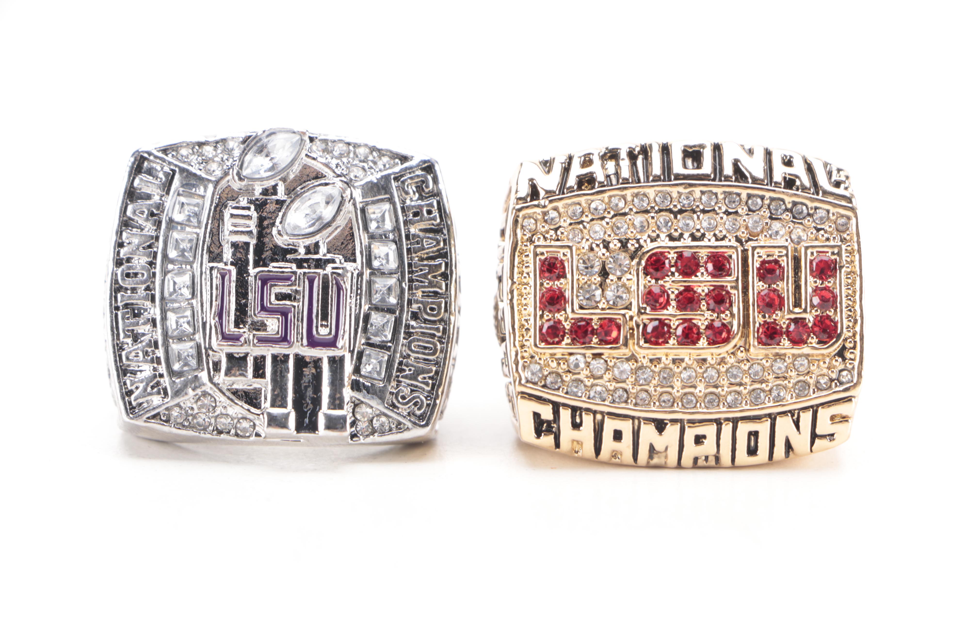 LSU Replica National Championship Rings With Burrow Personalized Ring in Case