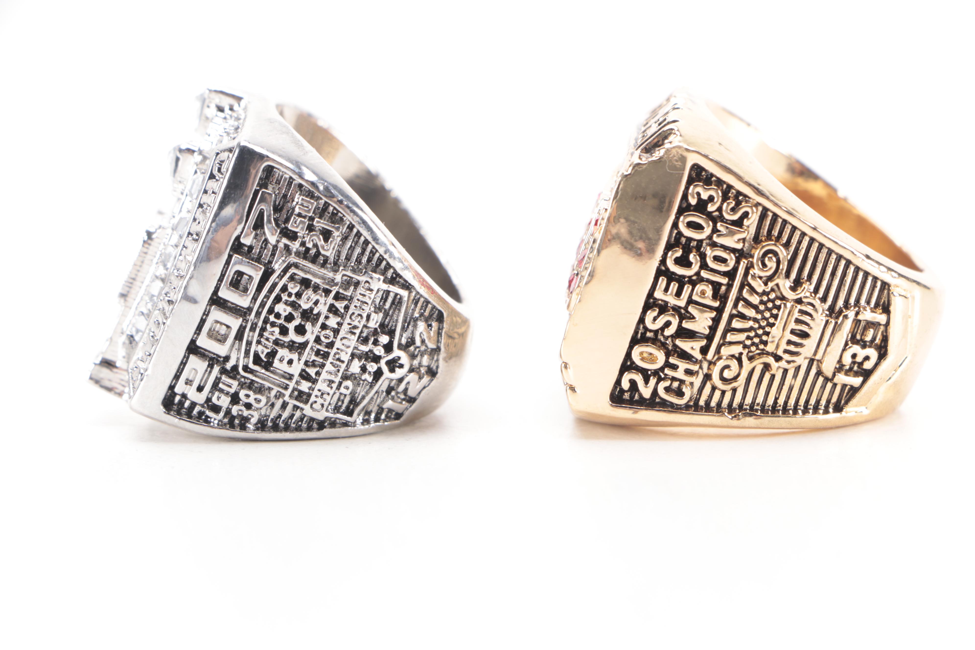 LSU Replica National Championship Rings With Burrow Personalized Ring in Case