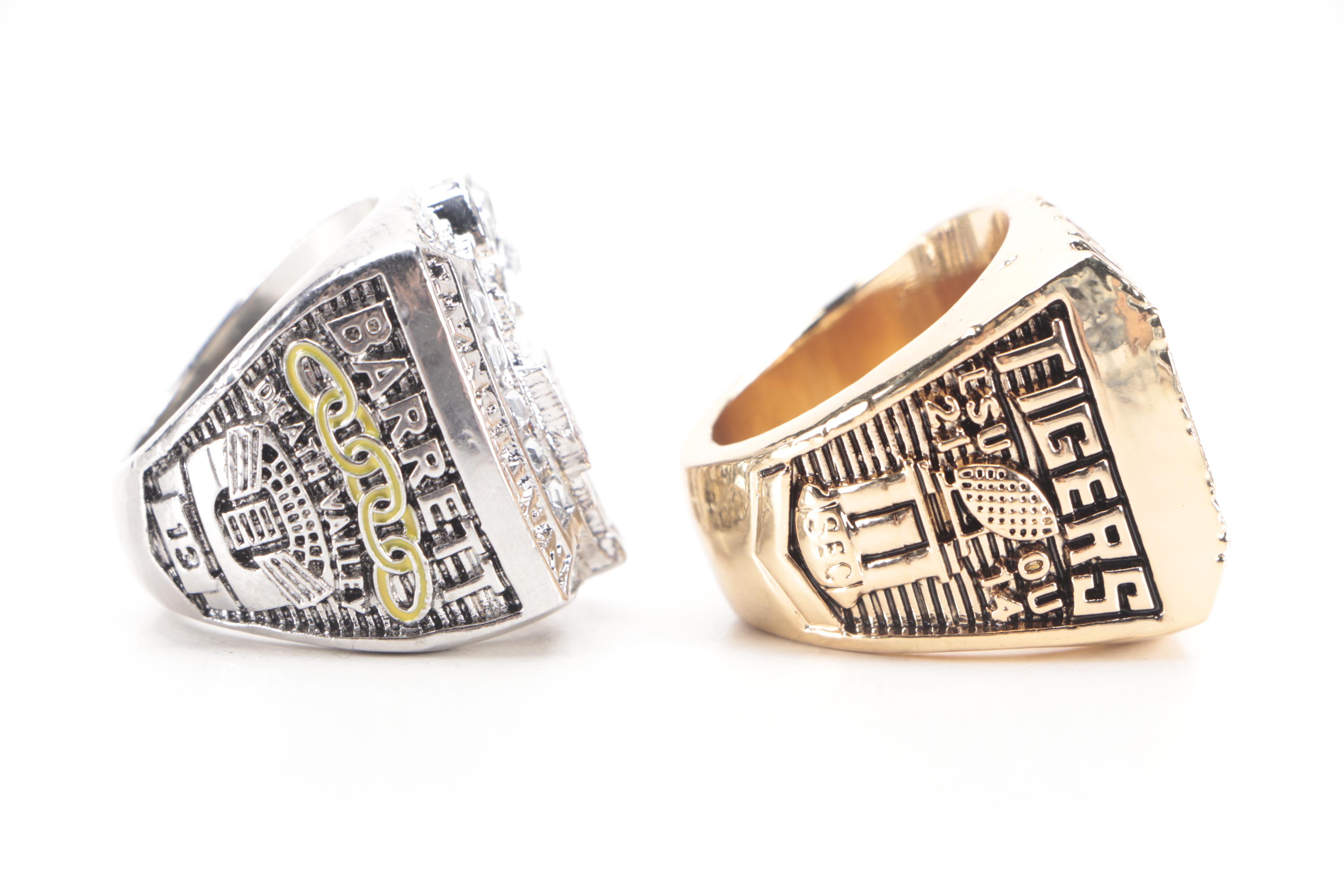 LSU Replica National Championship Rings With Burrow Personalized Ring in Case