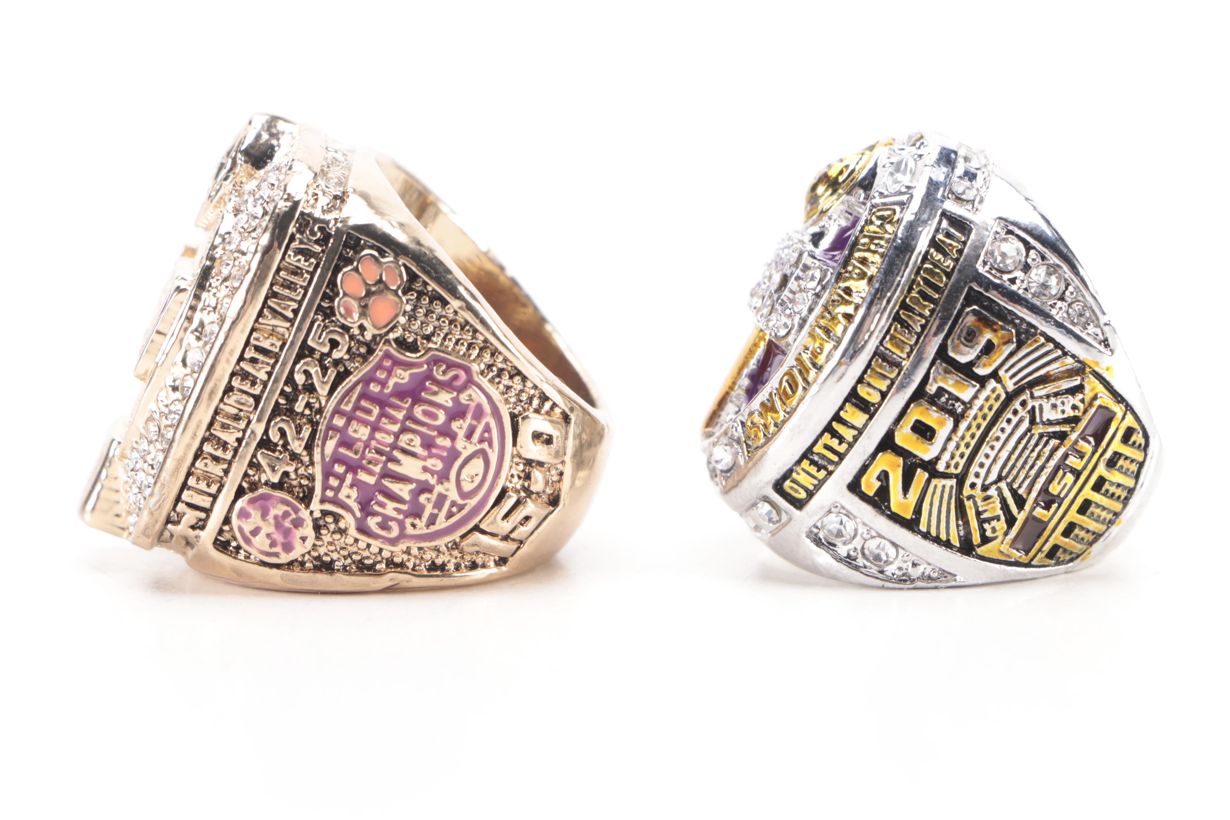 LSU Replica National Championship Rings With Burrow Personalized Ring in Case