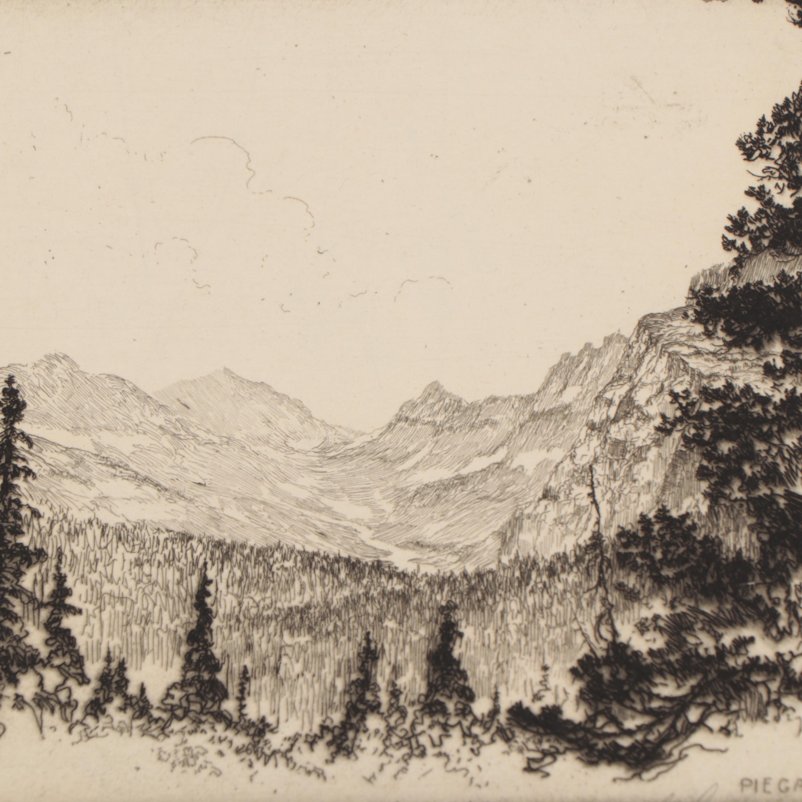 Lee Sturges Etchings Including "Cut Bank Creek," 1922
