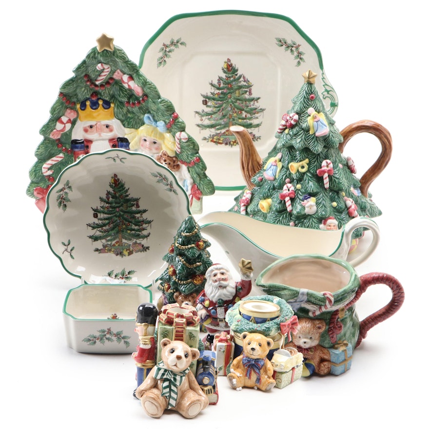 Spode "Christmas Tree" and Other Holiday Dinner Table Accessories