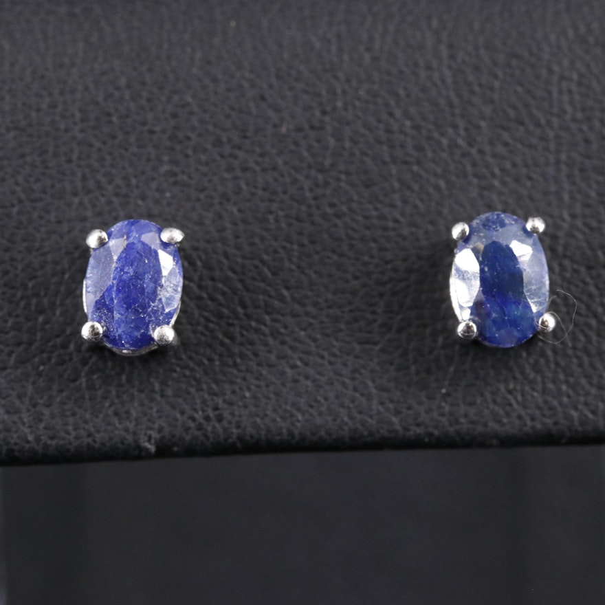 Sterling Silver Sapphire Stud Earrings