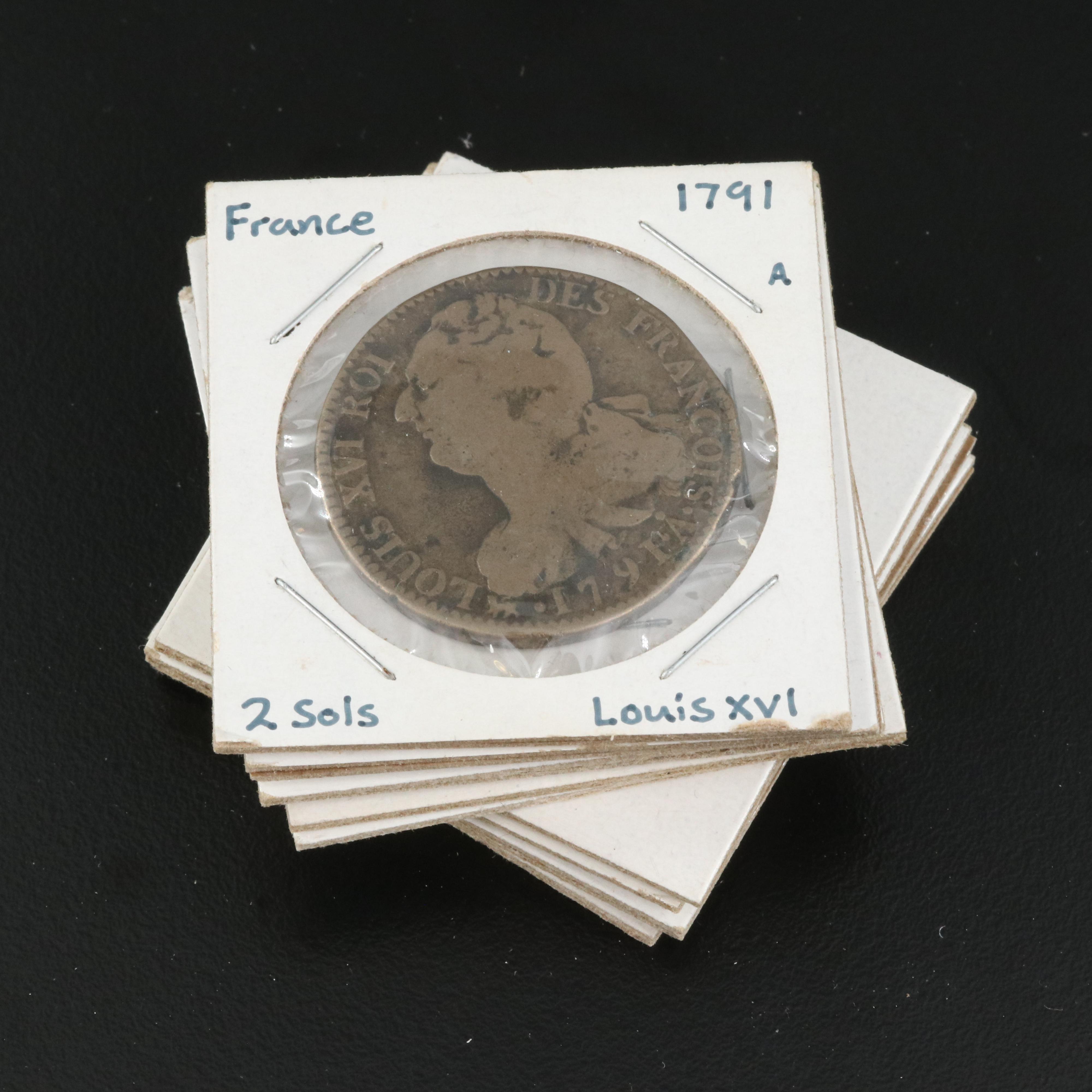 Ten French Copper and Silver Coins