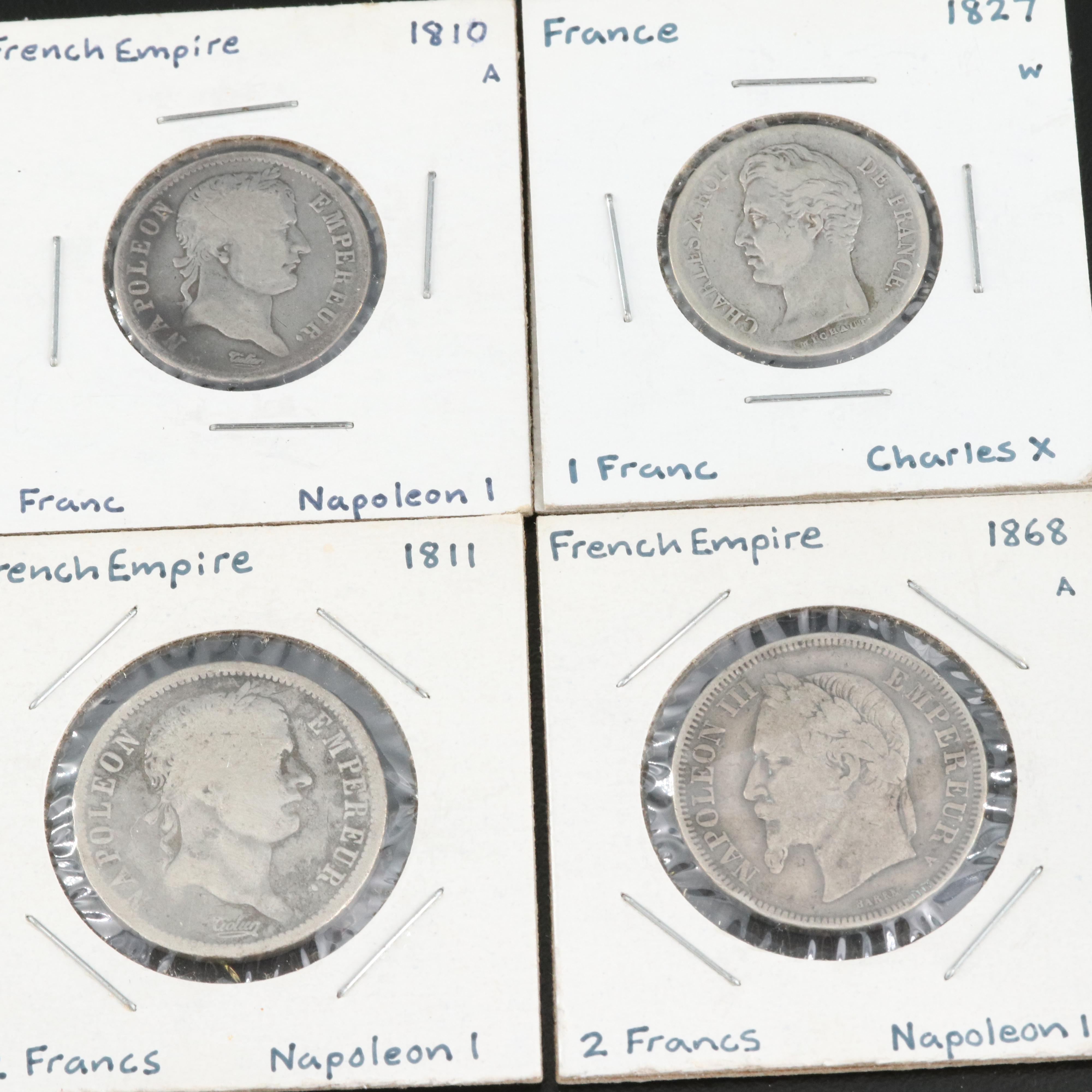 Ten French Copper and Silver Coins