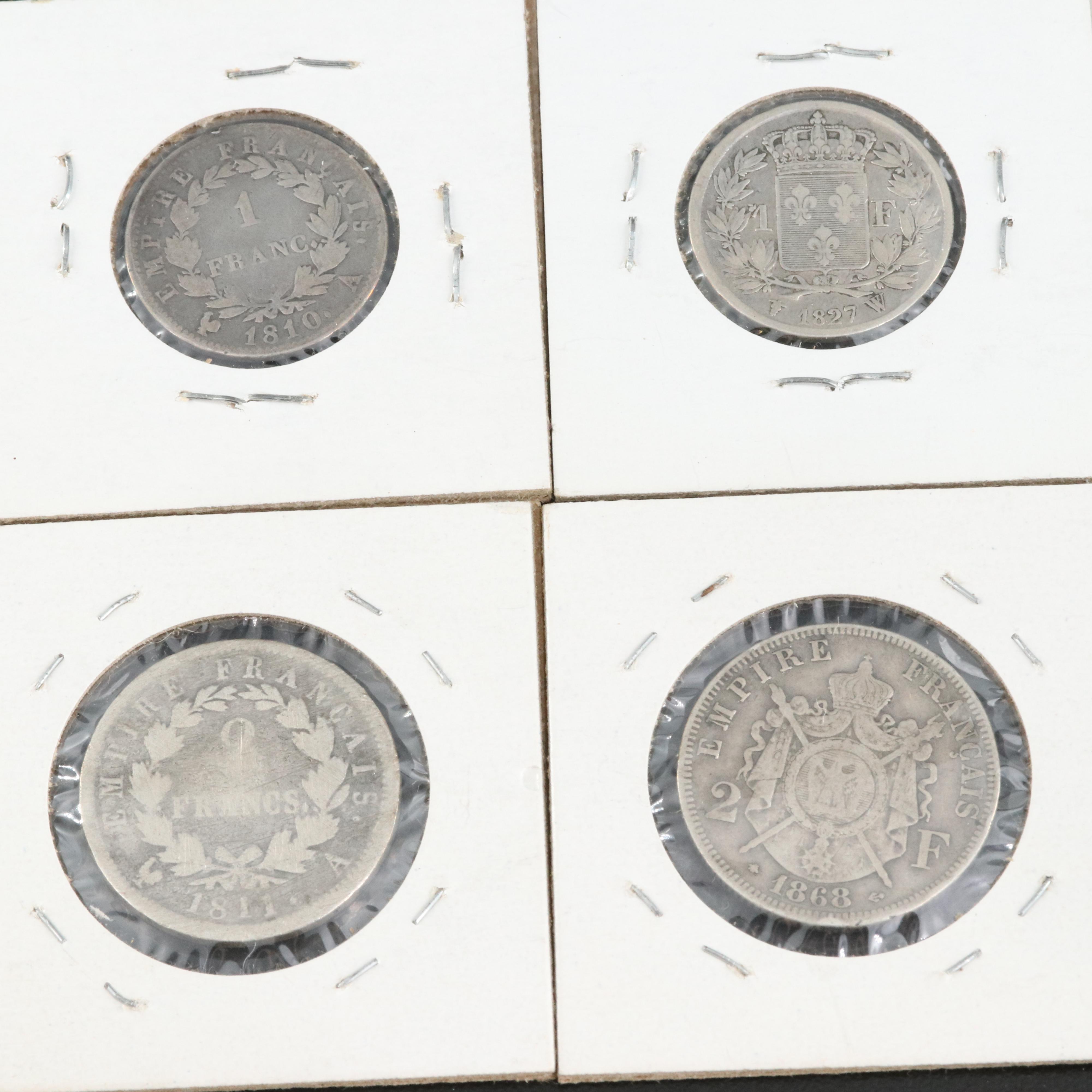 Ten French Copper and Silver Coins