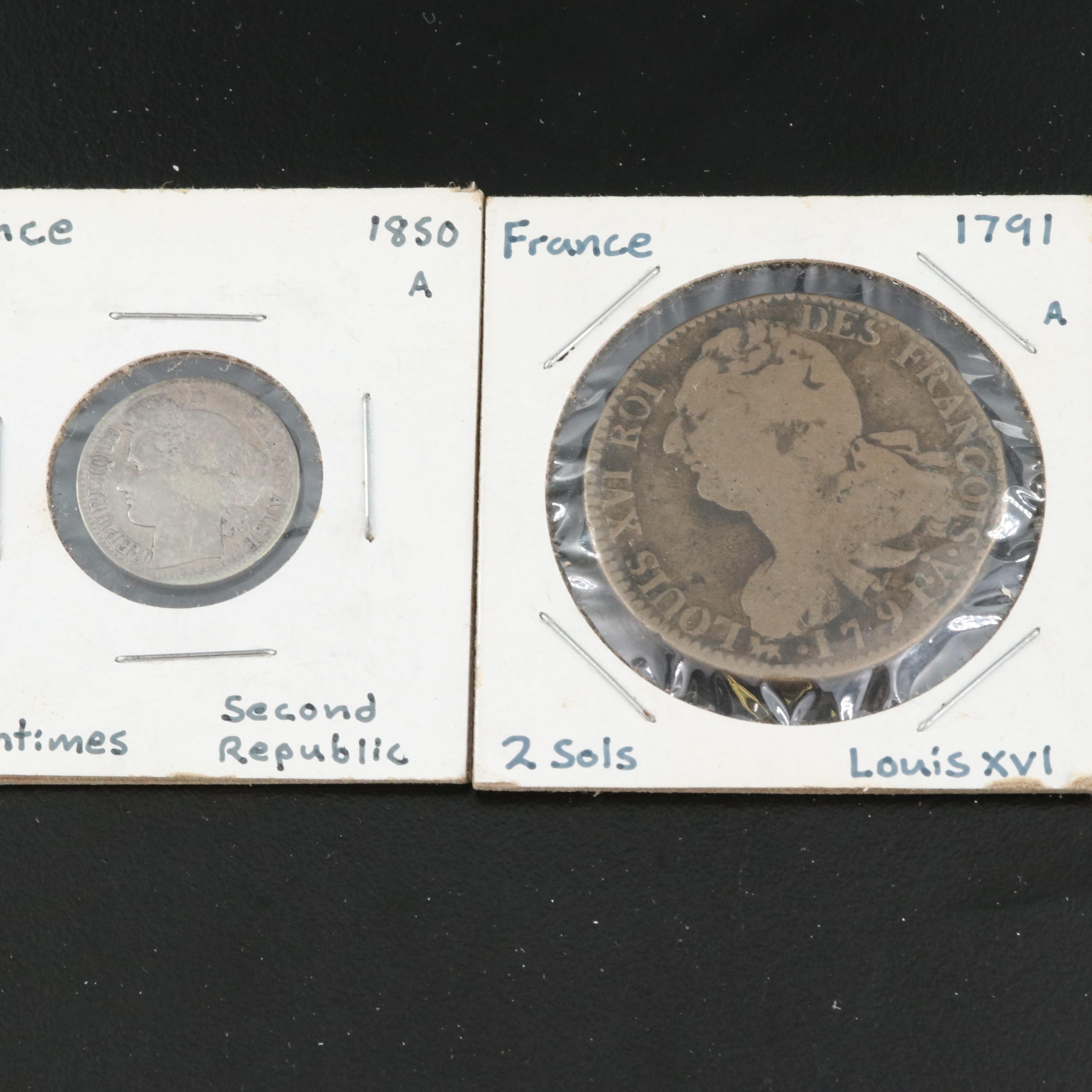 Ten French Copper and Silver Coins