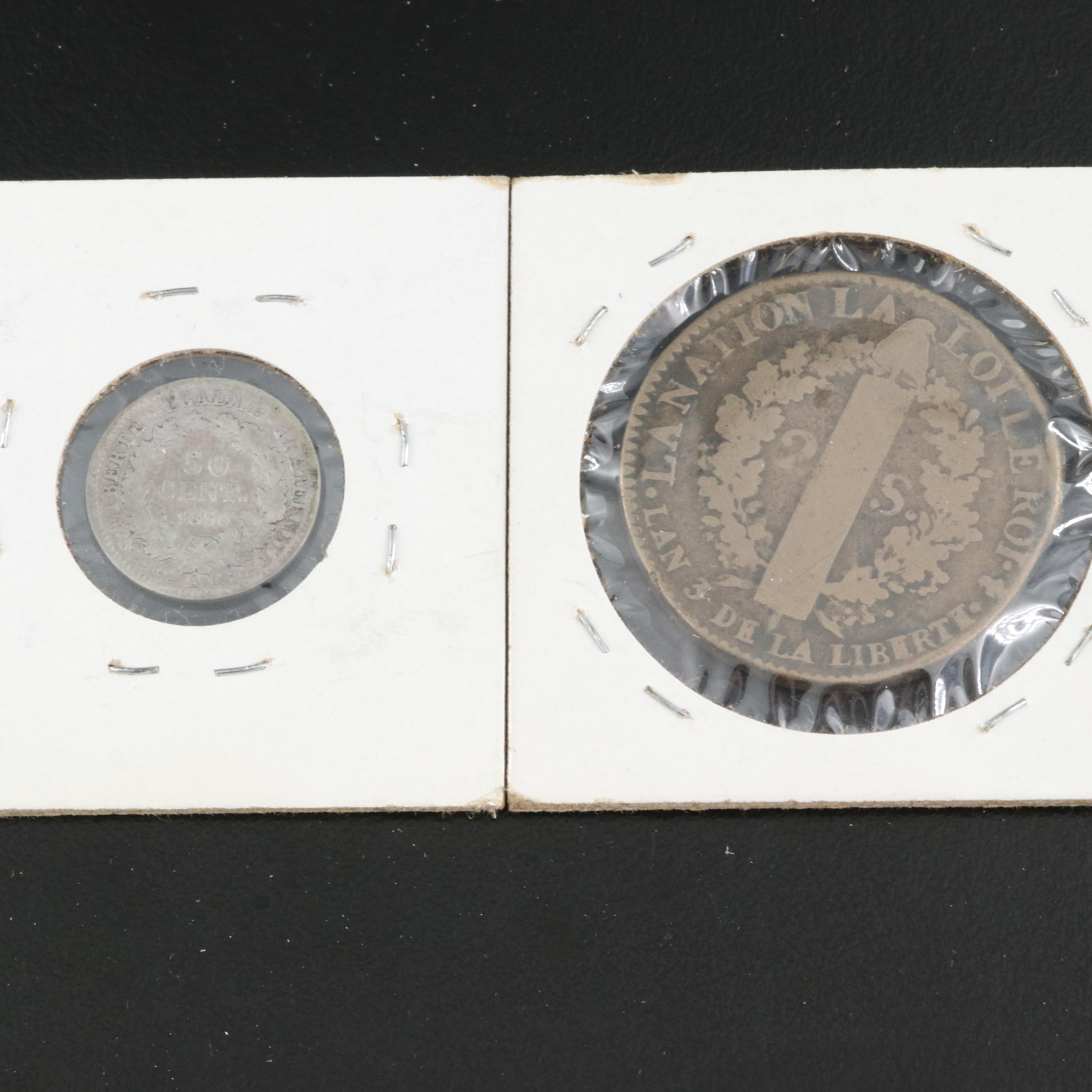 Ten French Copper and Silver Coins