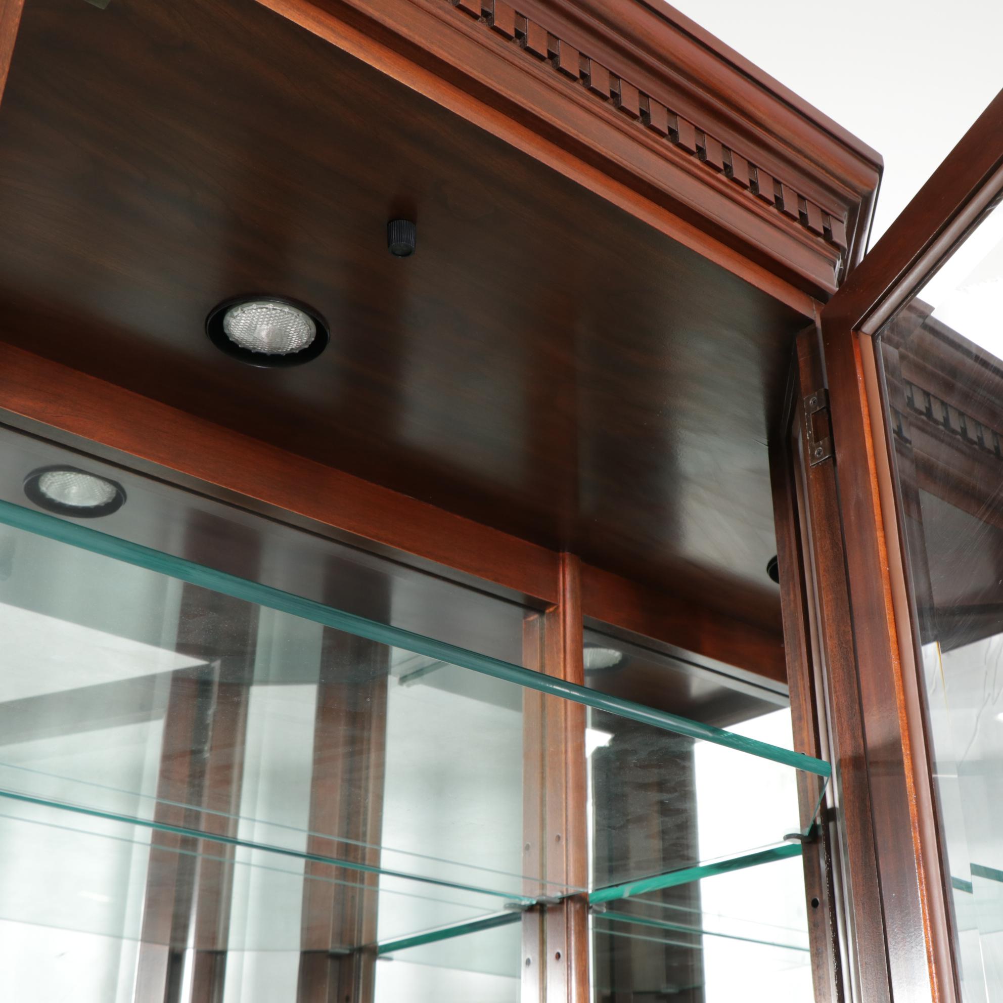 Harden George III Style Cherry Two-Piece China Cabinet, Late 20th Century