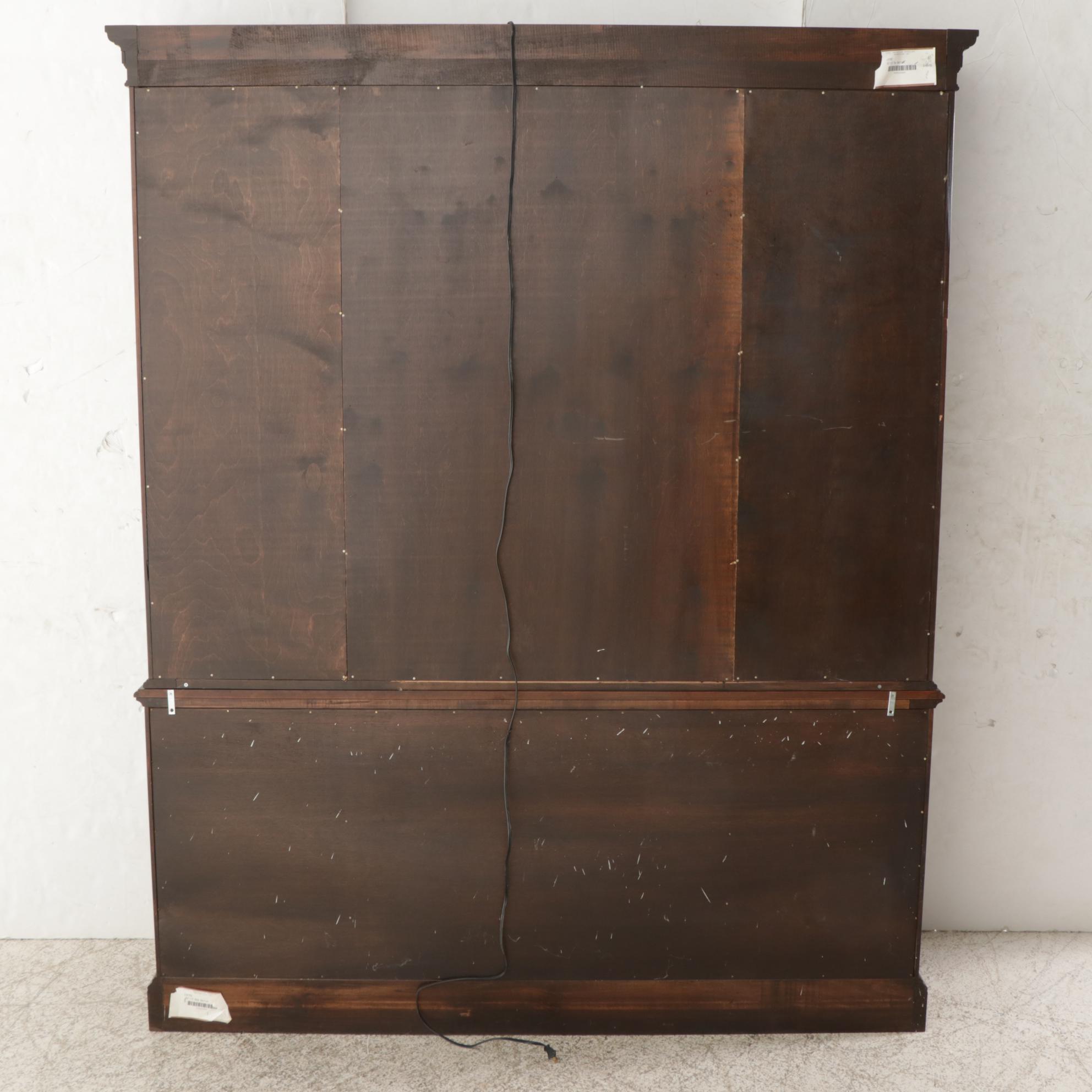 Harden George III Style Cherry Two-Piece China Cabinet, Late 20th Century