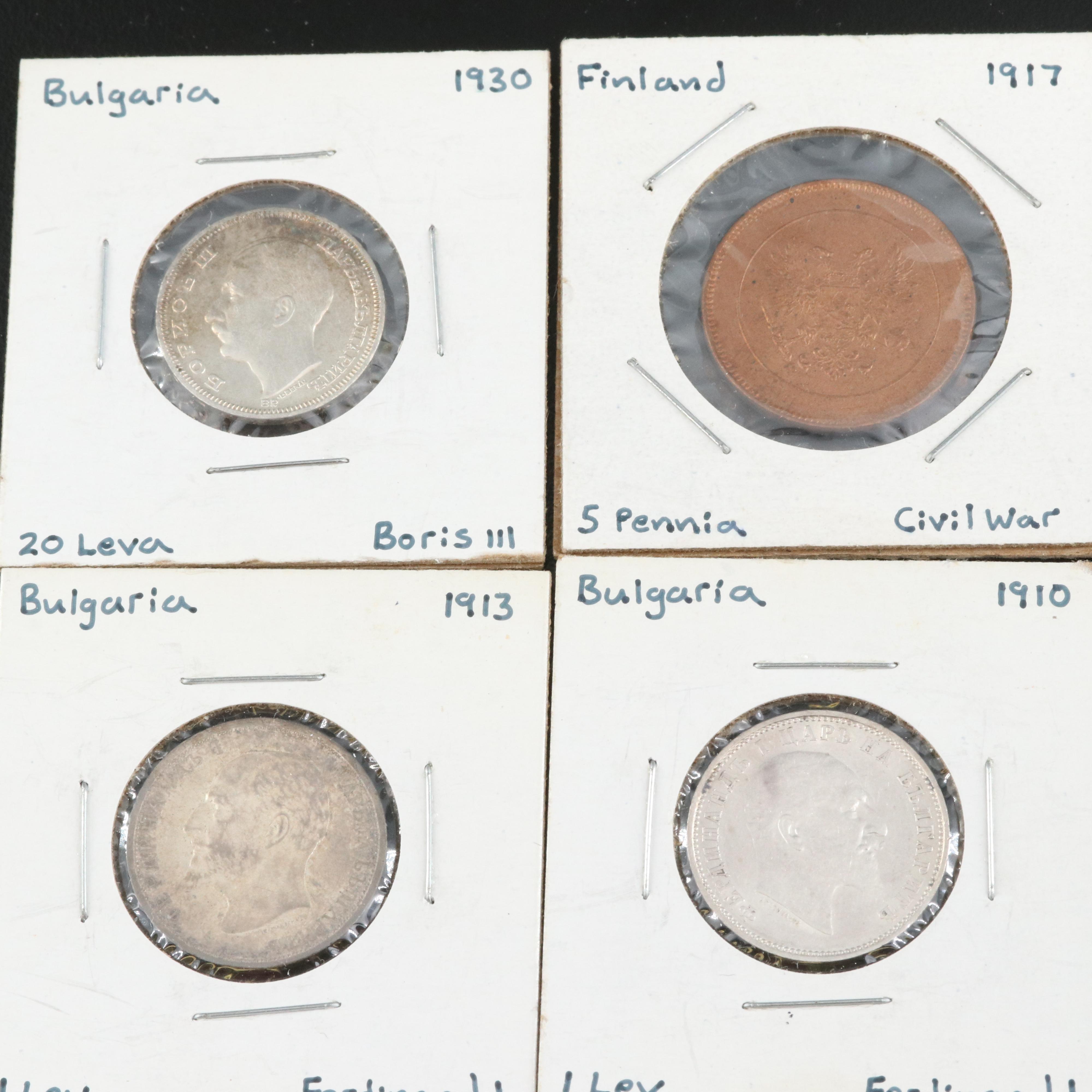 Group of Fifteen Eastern European Copper and Silver Coins