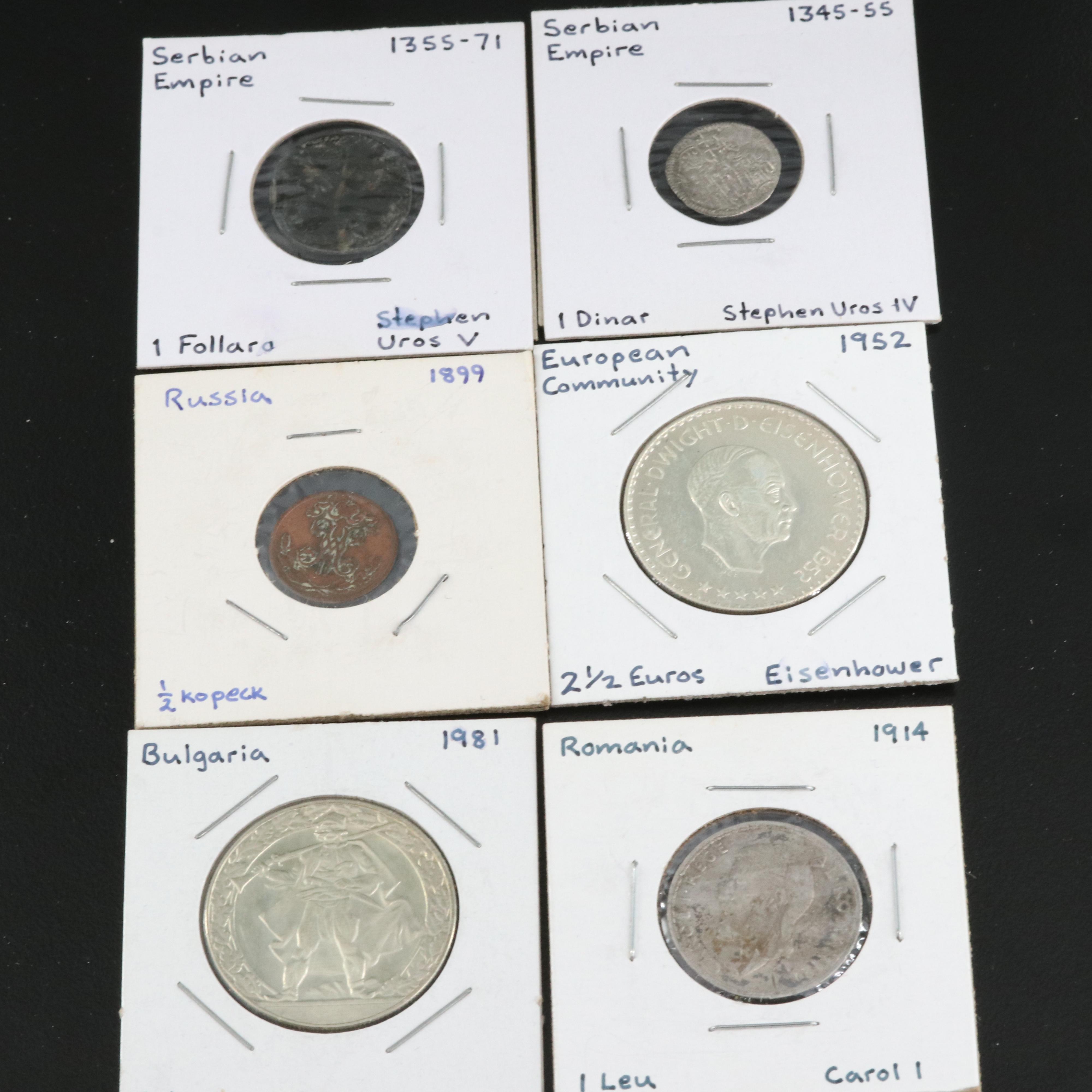 Group of Fifteen Eastern European Copper and Silver Coins