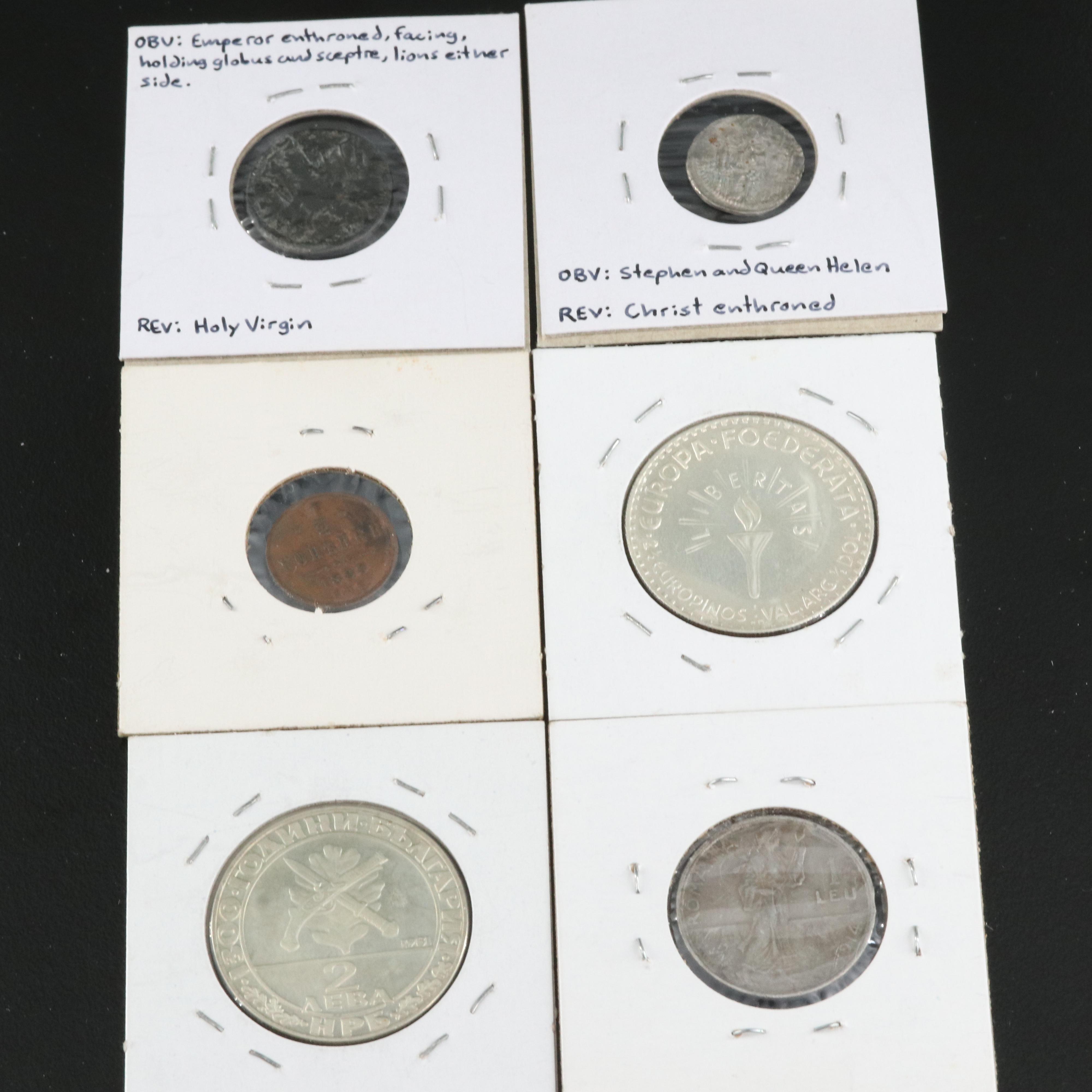 Group of Fifteen Eastern European Copper and Silver Coins