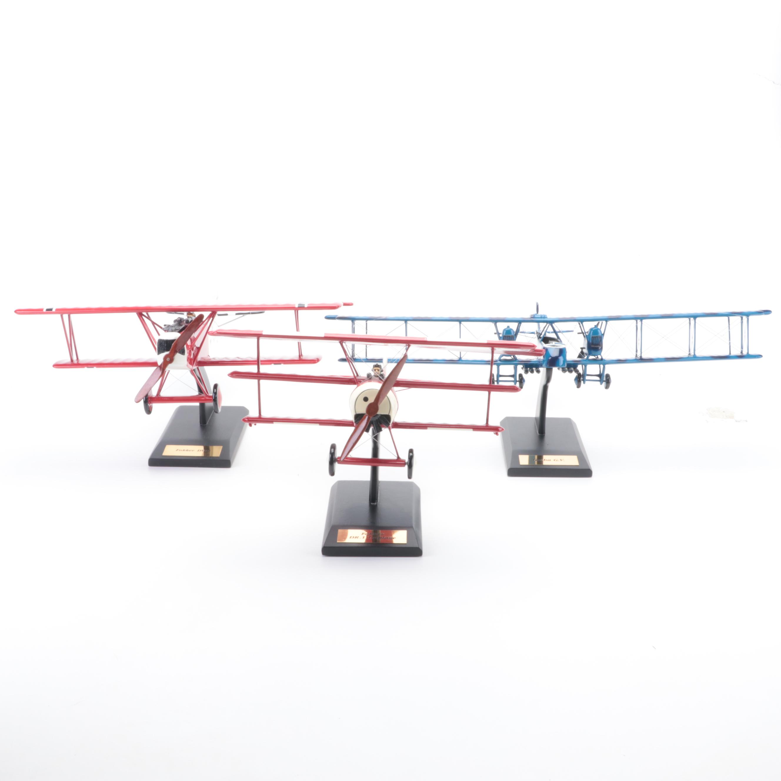 Fokker Biplane and Triplane with Gotha GV Model Airplane