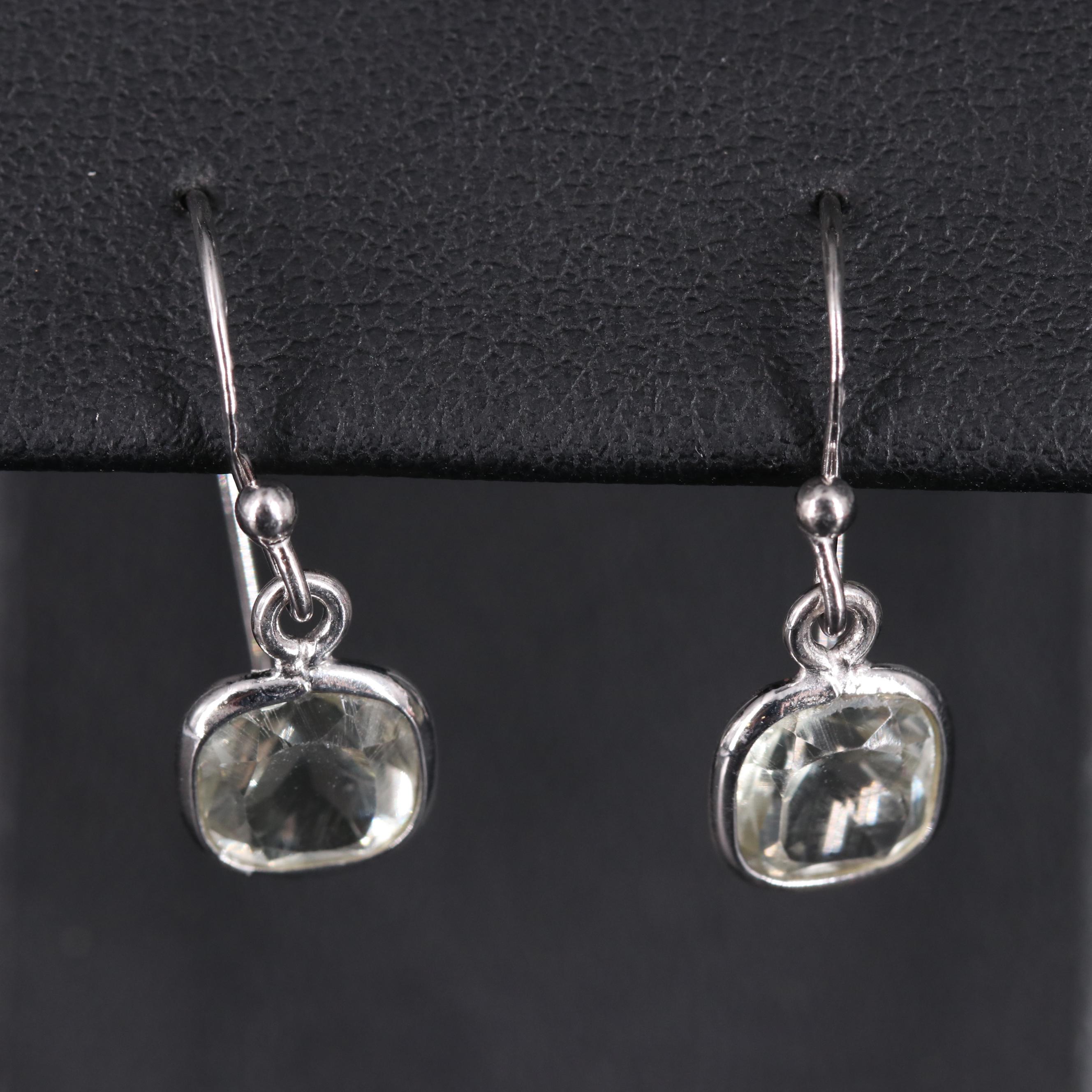 Sterling Silver Amethyst Drop Earrings