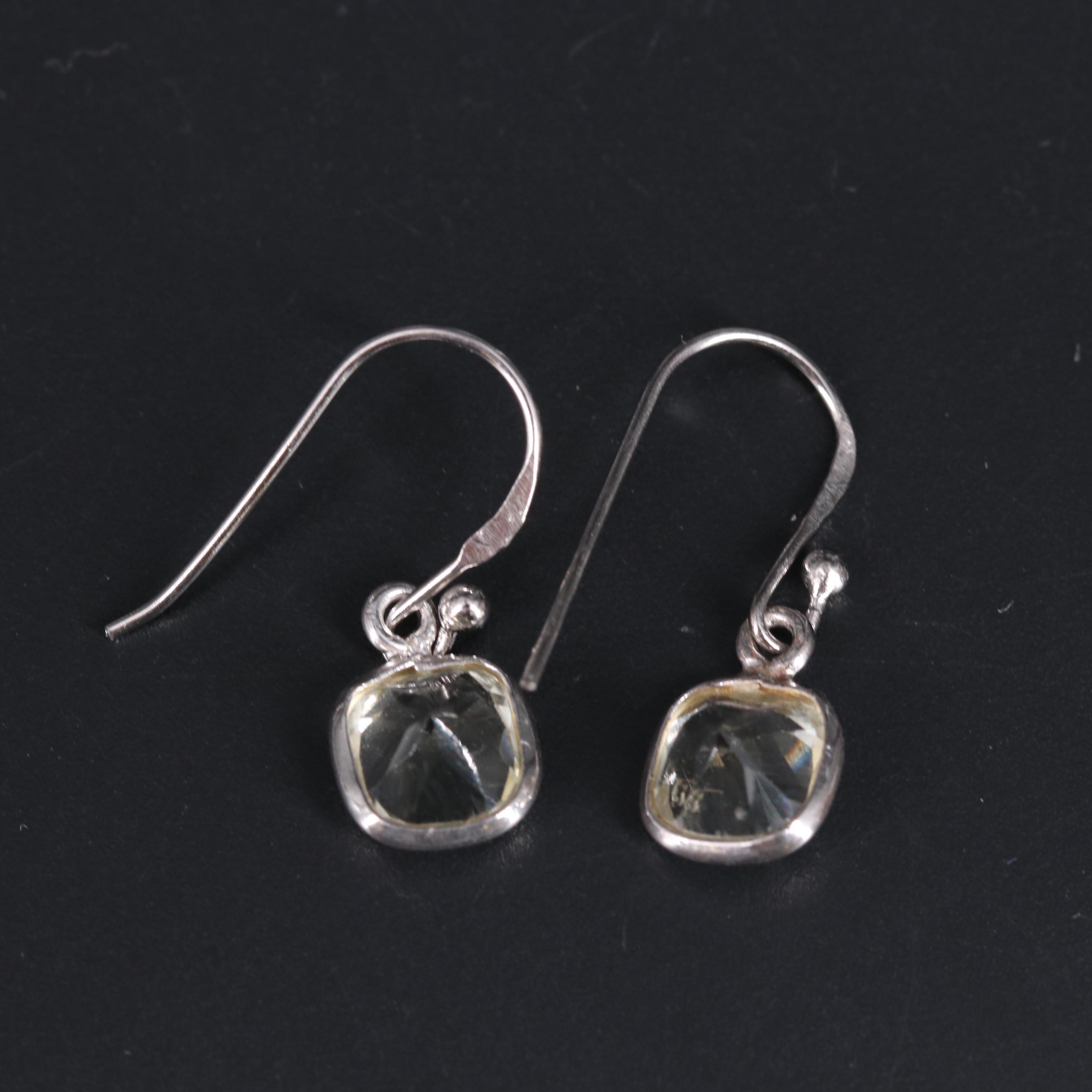 Sterling Silver Amethyst Drop Earrings