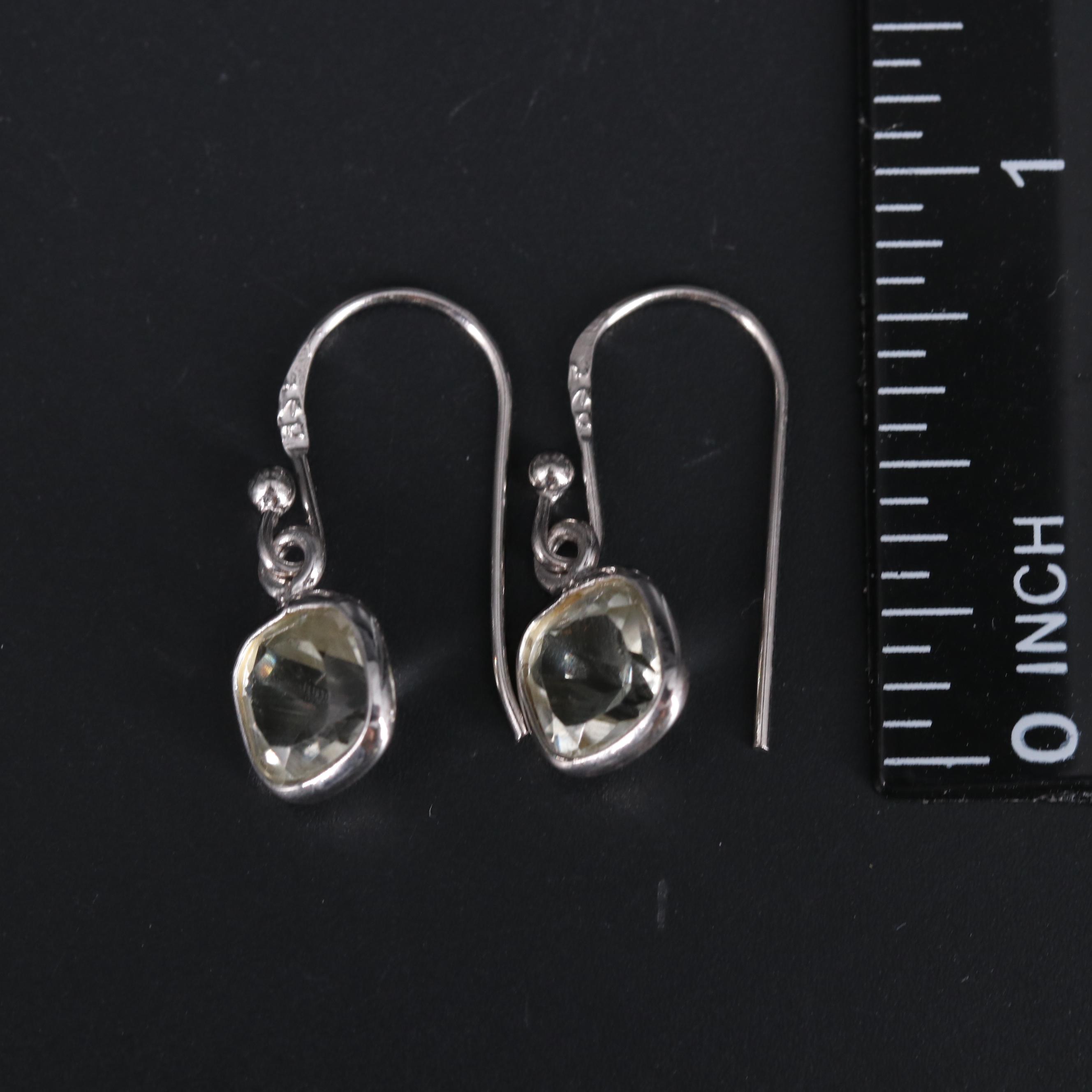 Sterling Silver Amethyst Drop Earrings