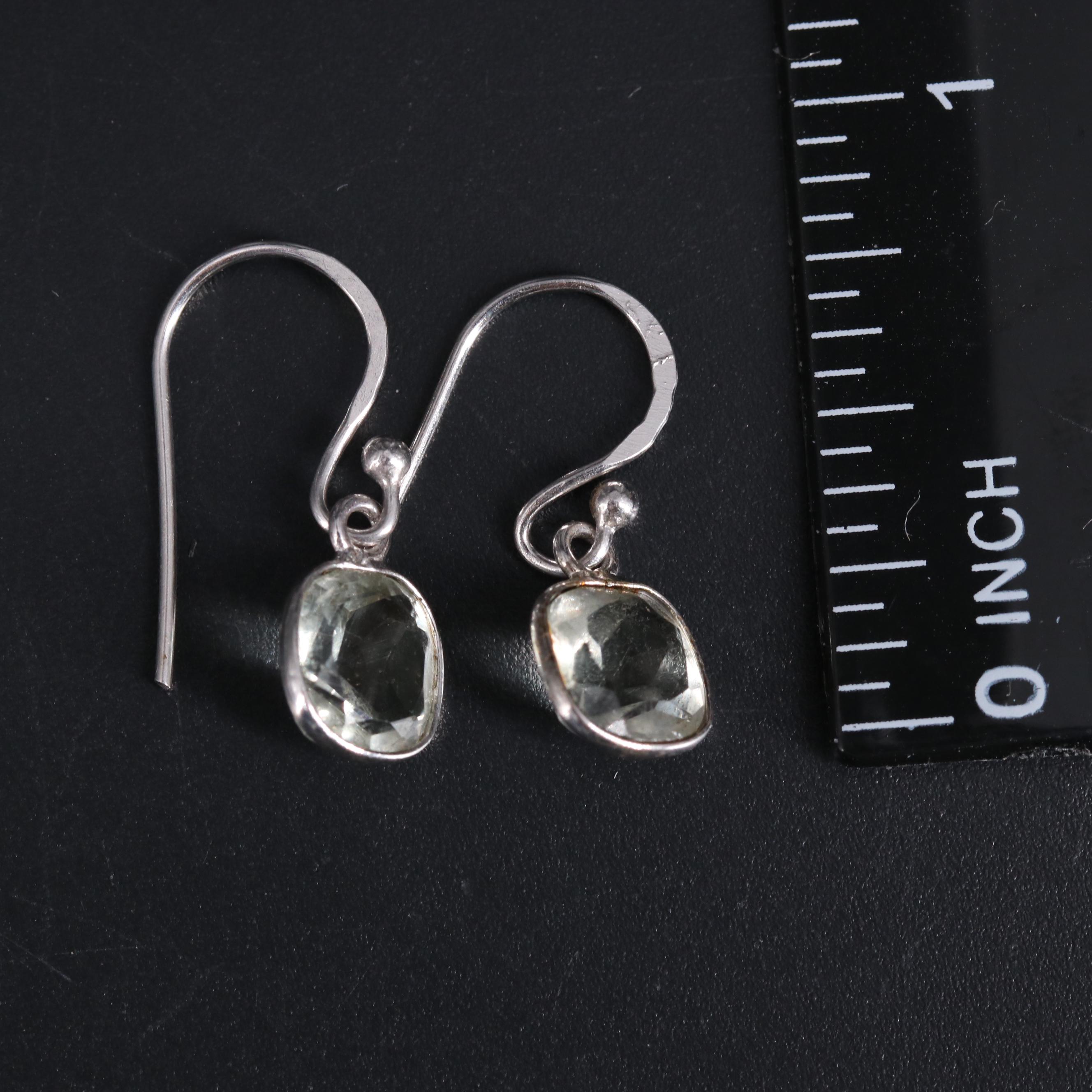 Sterling Amethyst Drop Earrings