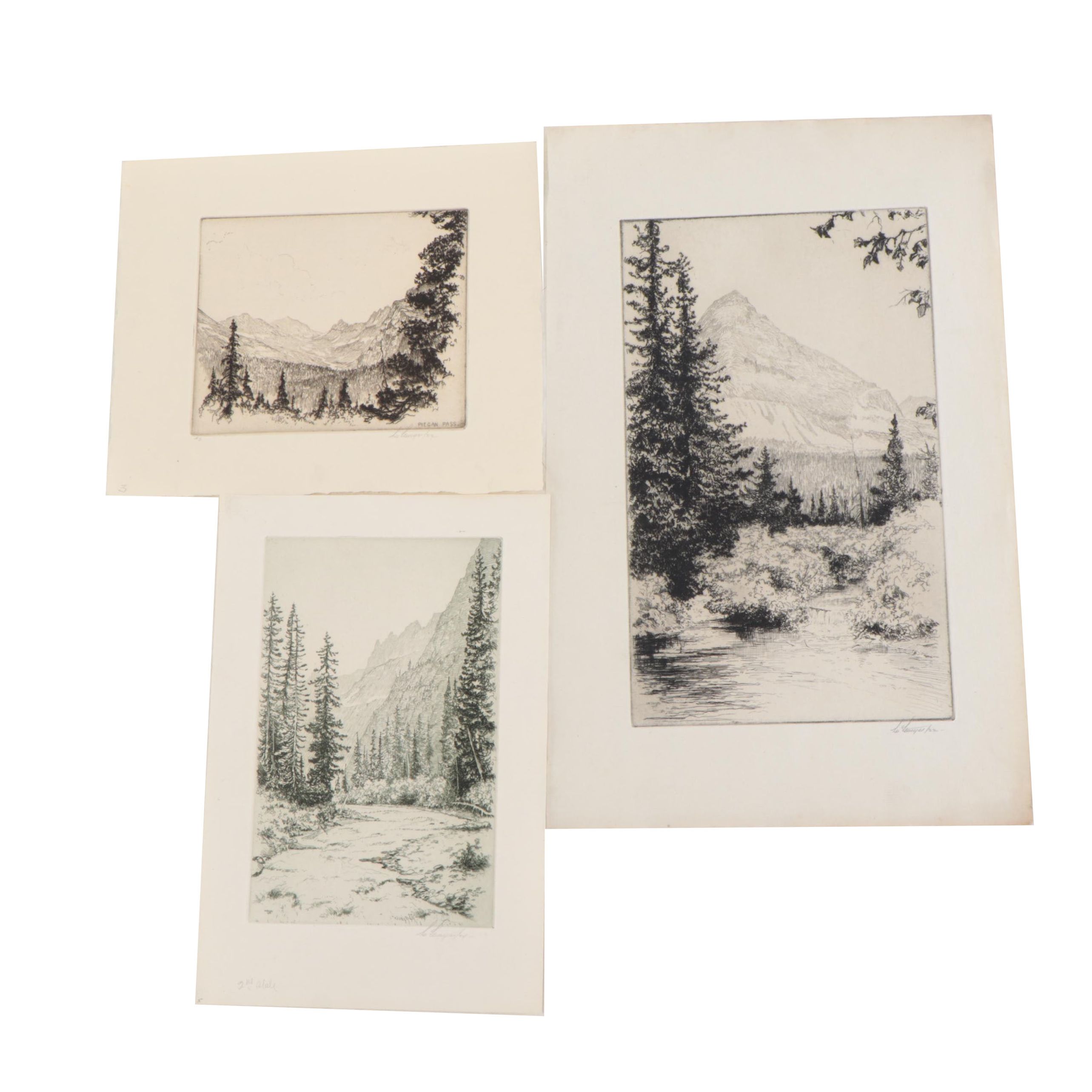 Lee Sturges Etchings Including "Cut Bank Creek," 1922