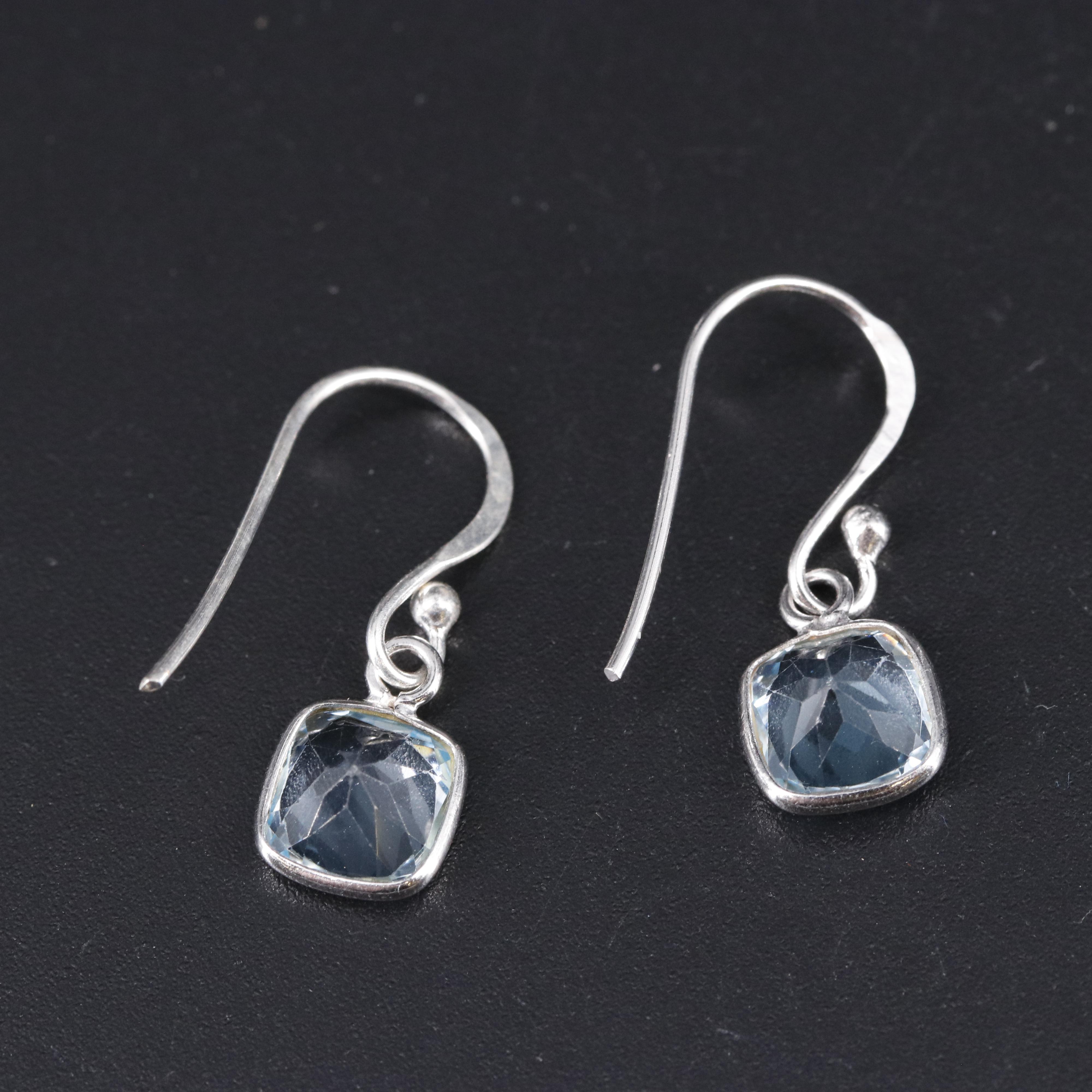 Sterling Silver Gemstone Drop Earrings