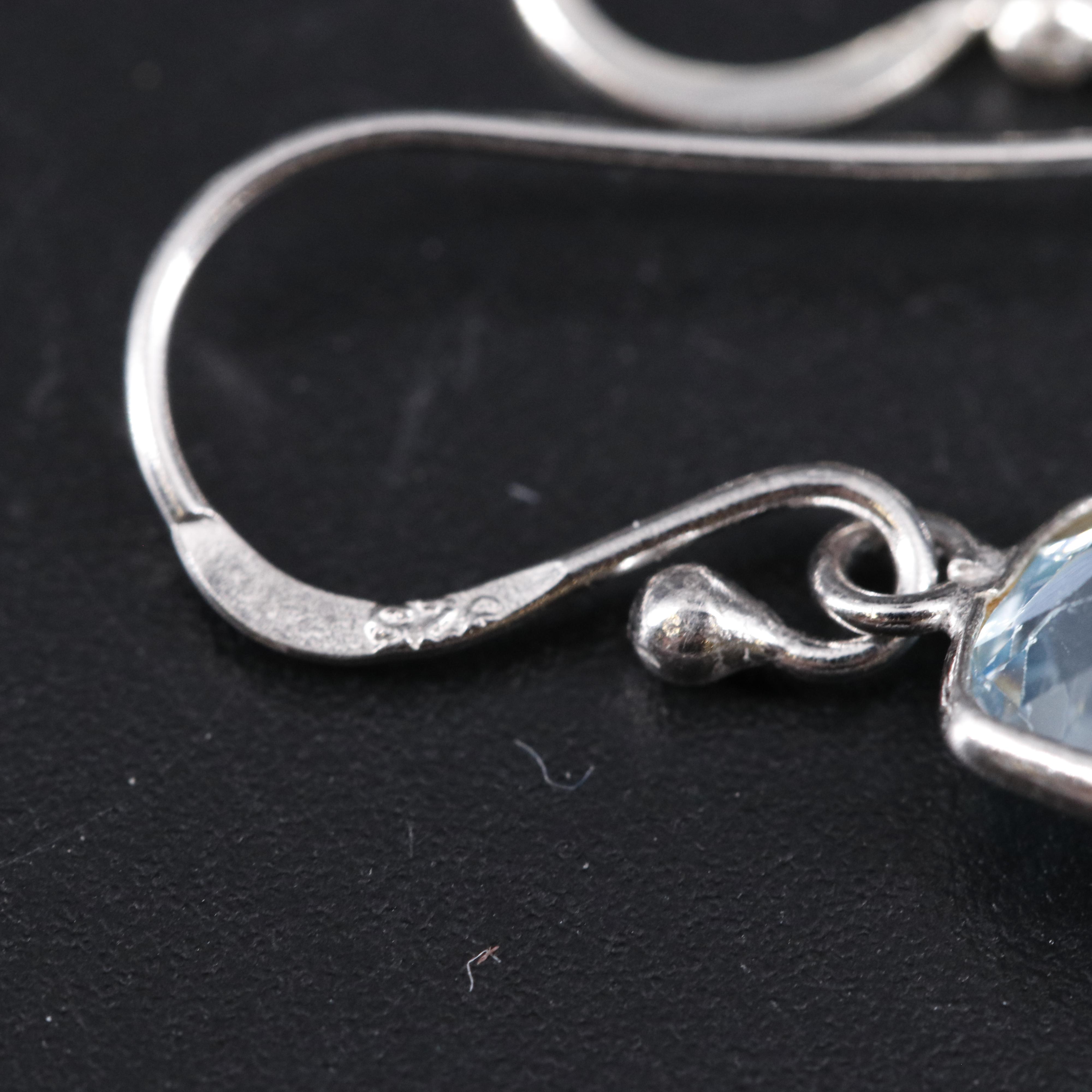 Sterling Silver Gemstone Drop Earrings