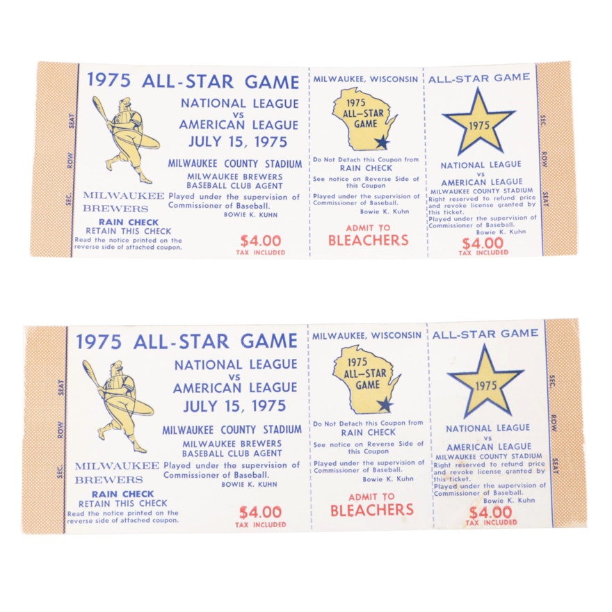 1975 MLB All-Star Game Tickets
