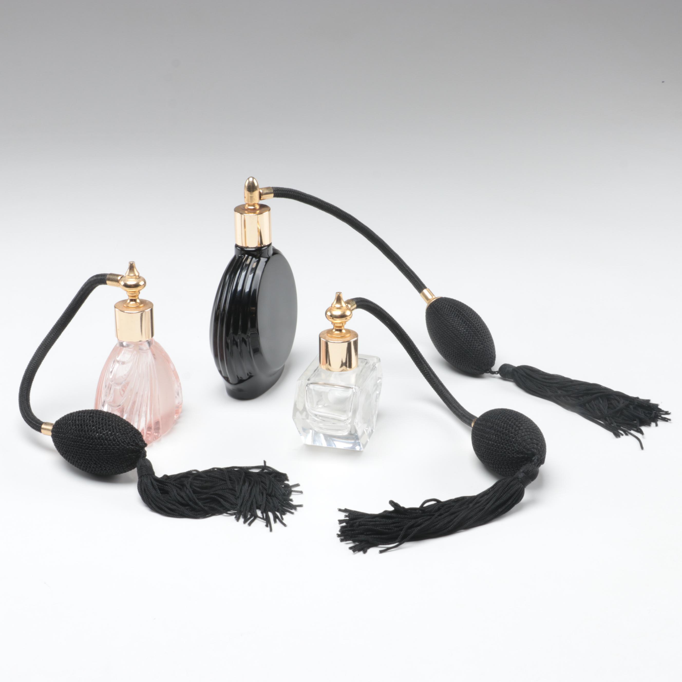 Waterford Crystal Perfume Atomizer with other Glass Atomizers and Perfume Bottle