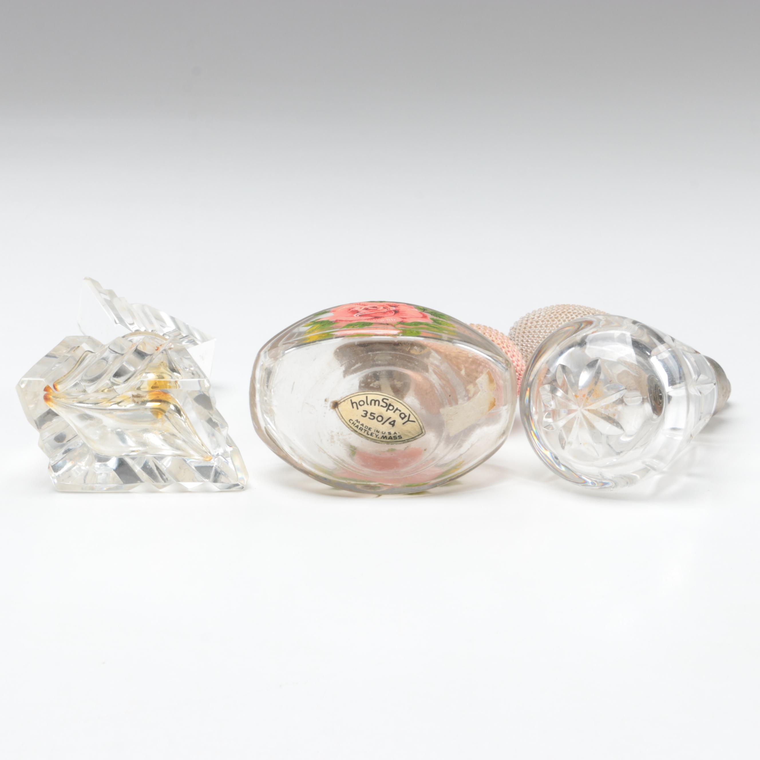 Waterford Crystal Perfume Atomizer with other Glass Atomizers and Perfume Bottle