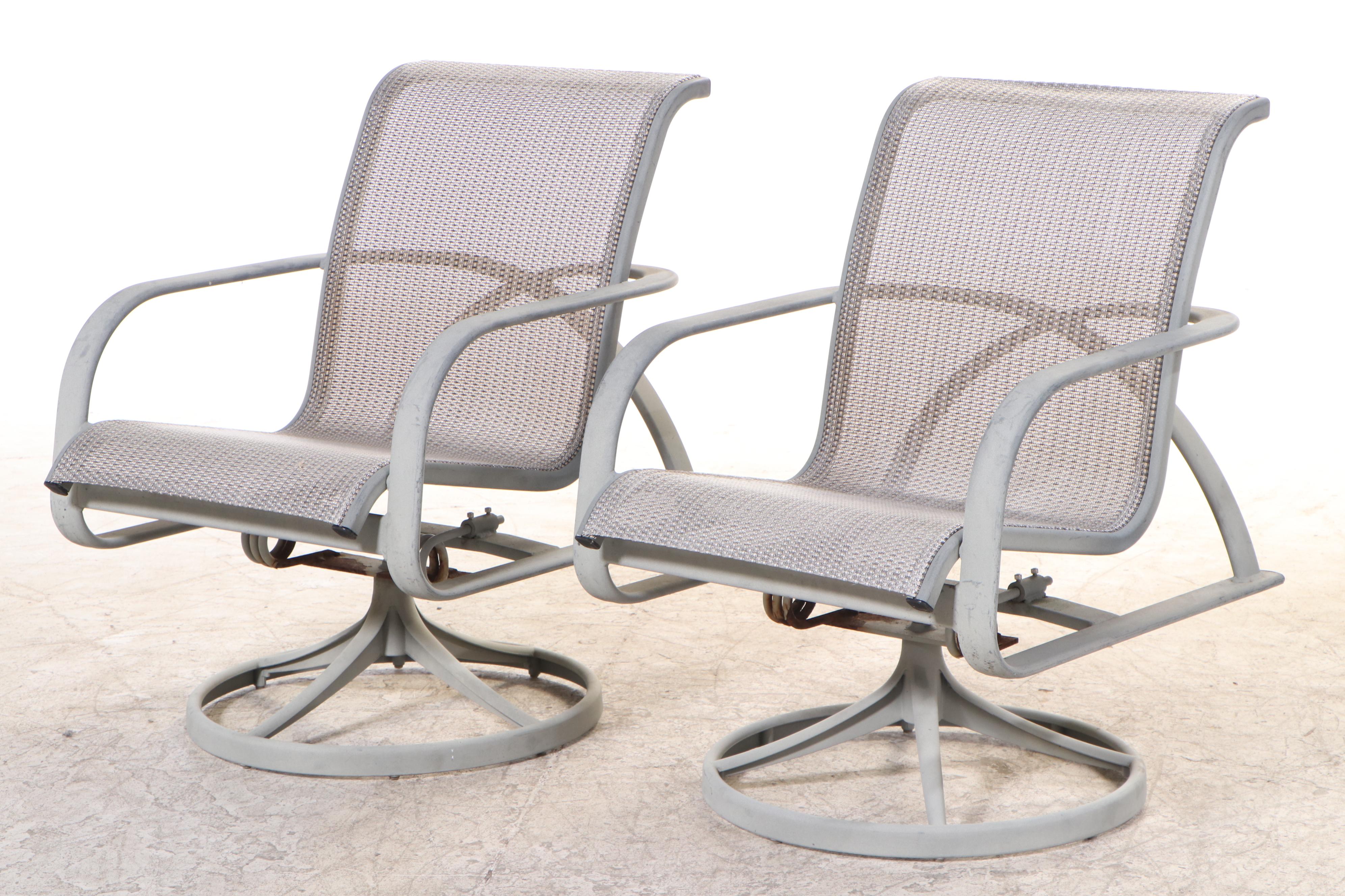 Outdoor Furniture Restoration Aluminum and Poly Swivel Armchairs With