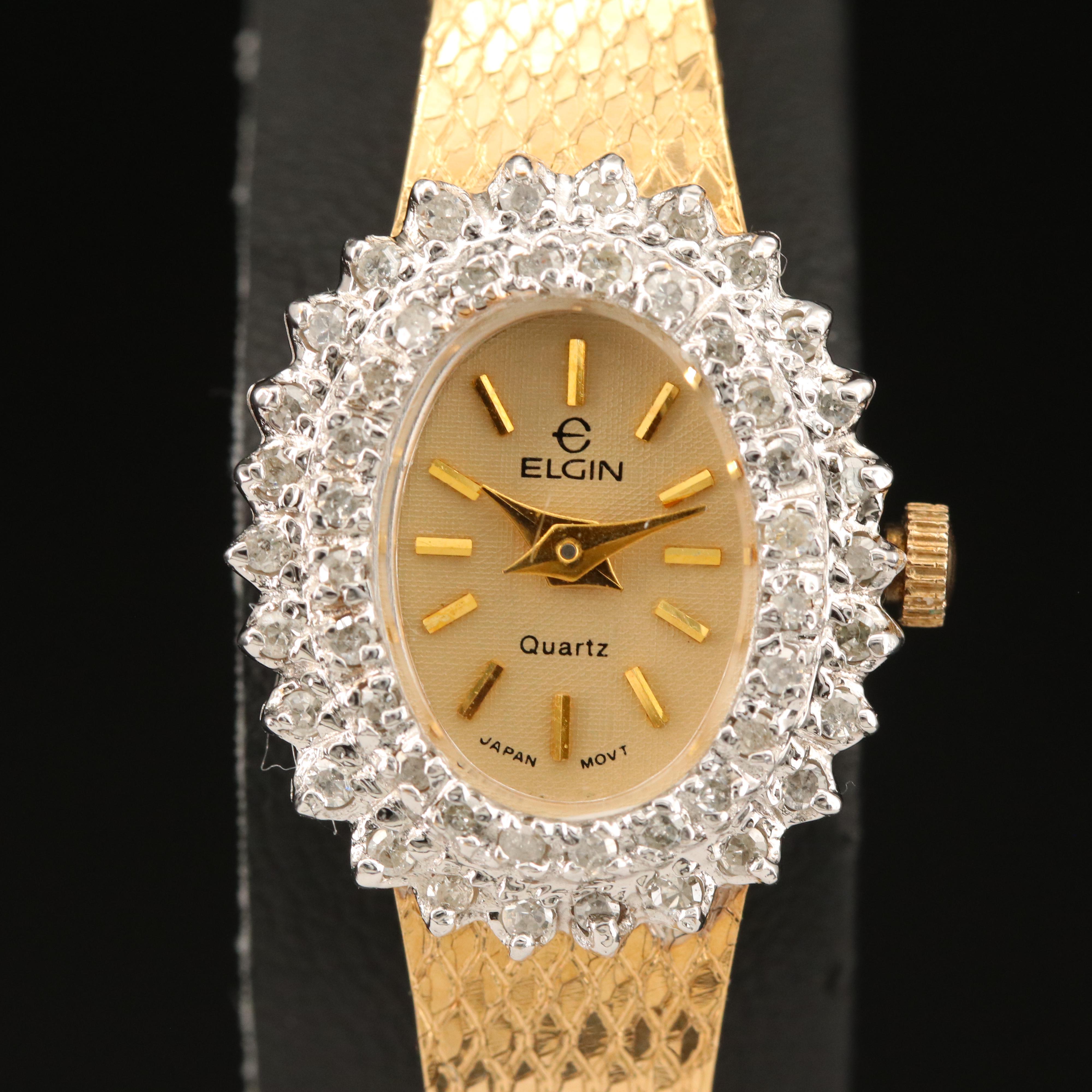 Elgin Gold-Tone Quartz Watch