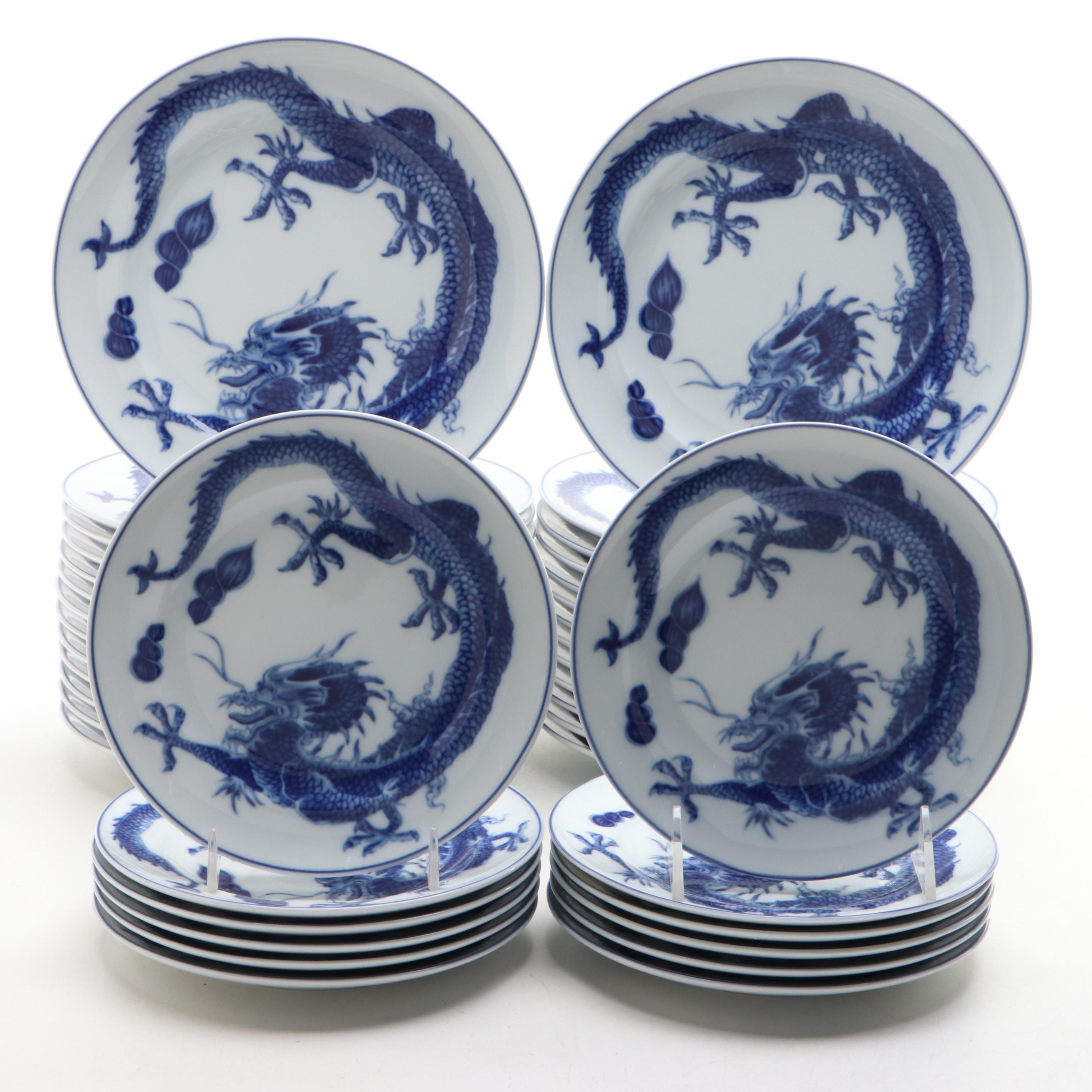 Mottahedeh "Blue Dragon" Porcelain Salad and Bread Plates