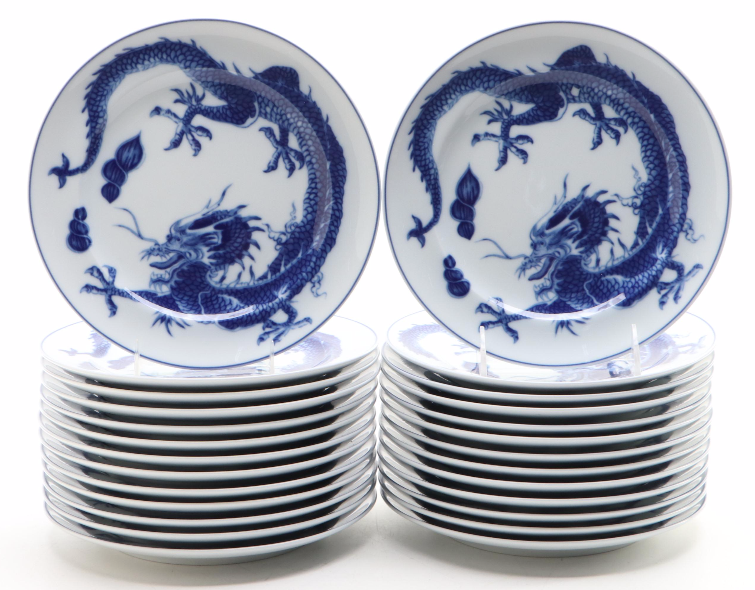 Mottahedeh "Blue Dragon" Porcelain Salad and Bread Plates