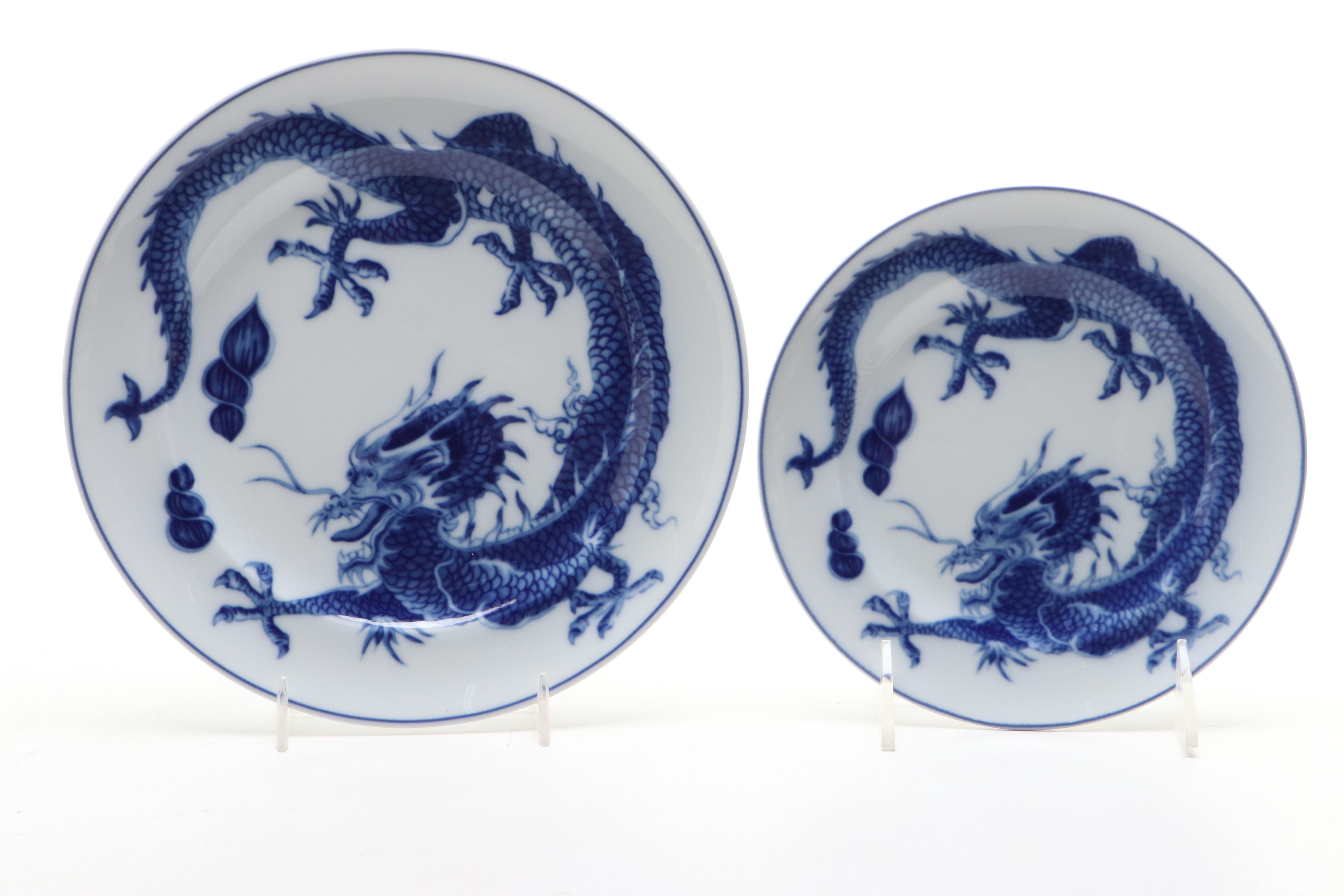 Mottahedeh "Blue Dragon" Porcelain Salad and Bread Plates