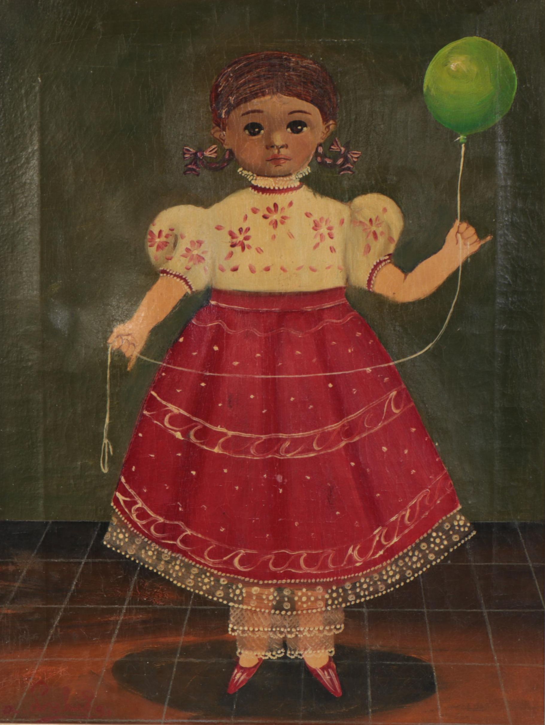 Agapito Labios Oil Painting of Child, Mid-20th Century