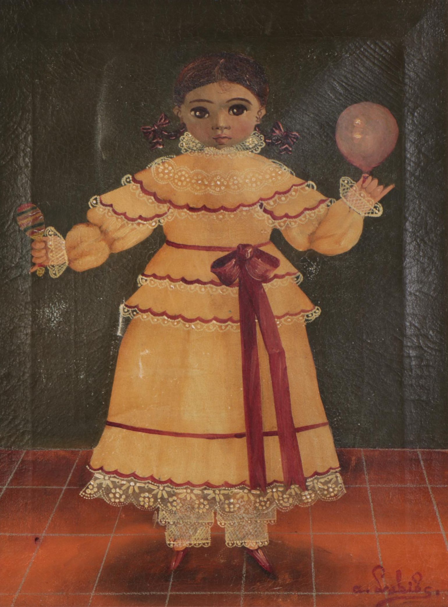 Agapito Labios Oil Painting of Child, Mid-20th Century