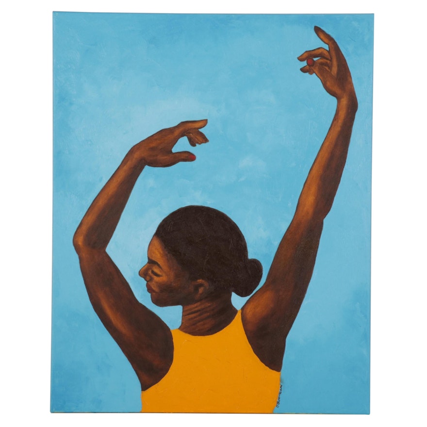 Oluwakemi Omowaire Portrait Oil Painting "Untitled," 21st Century