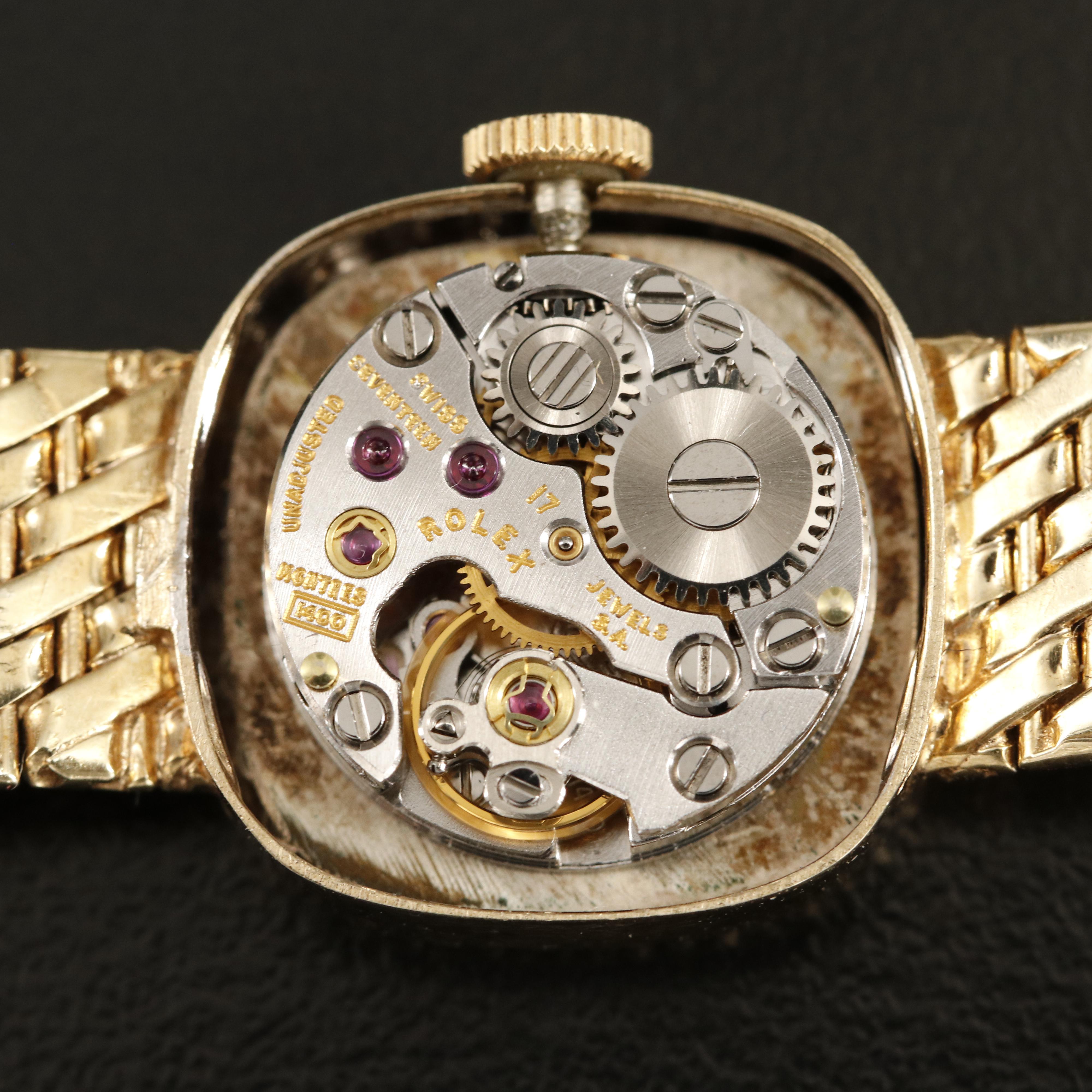 Vintage Rolex 14K and Diamond Watch